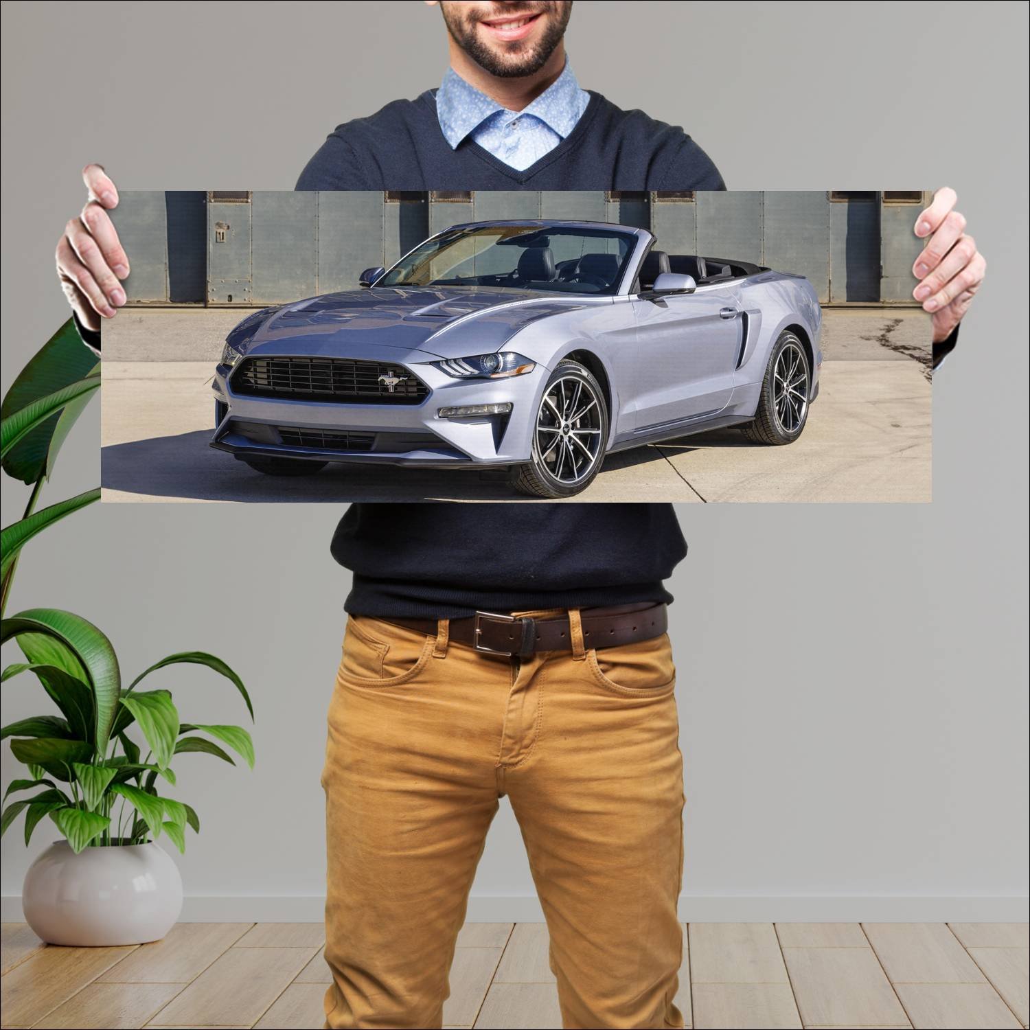 Cuadro grande 30x80cm 2022 ford mustang convertibl 397 Ford