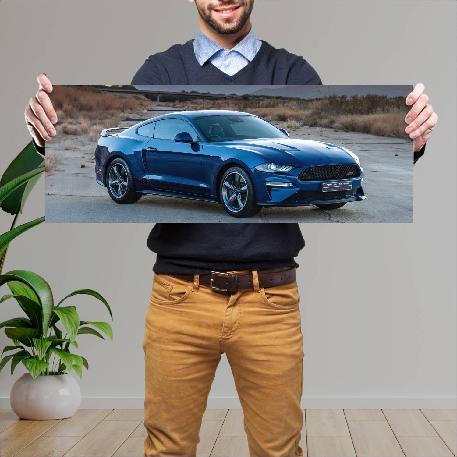 Cuadro grande 30x80cm 2022 ford mustang gt califor 398 Ford