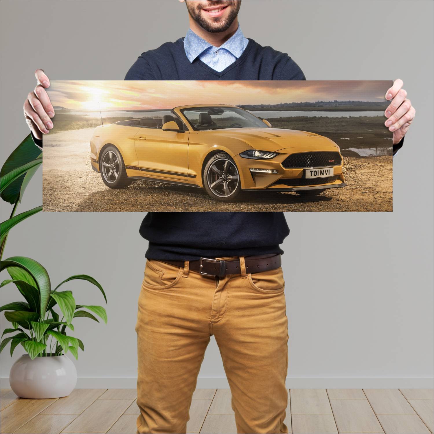Cuadro grande 30x80cm 2022 ford mustang gt convert 399 Ford