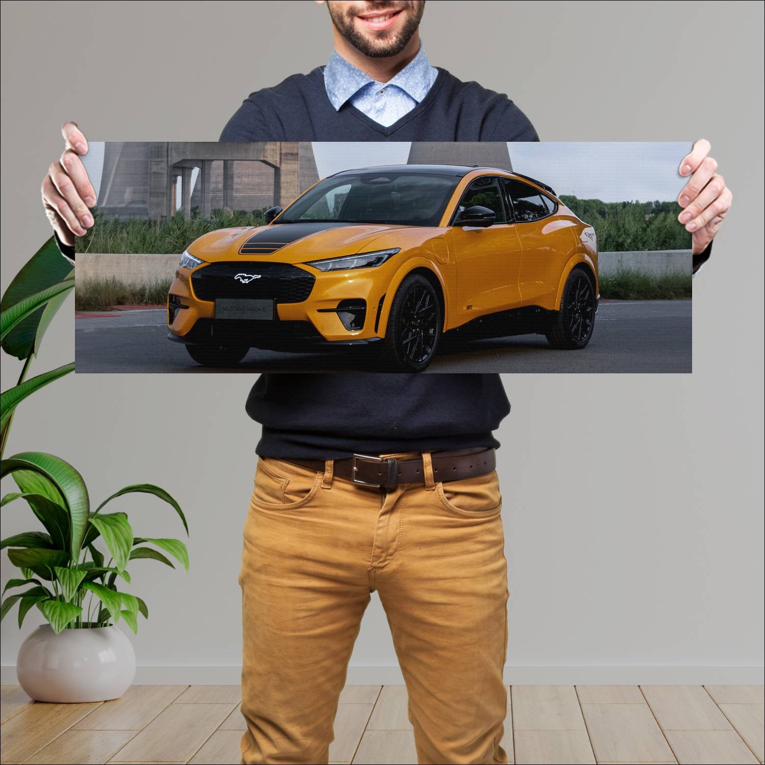 Cuadro grande 30x80cm 2022 ford mustang mach e gt 403 Ford