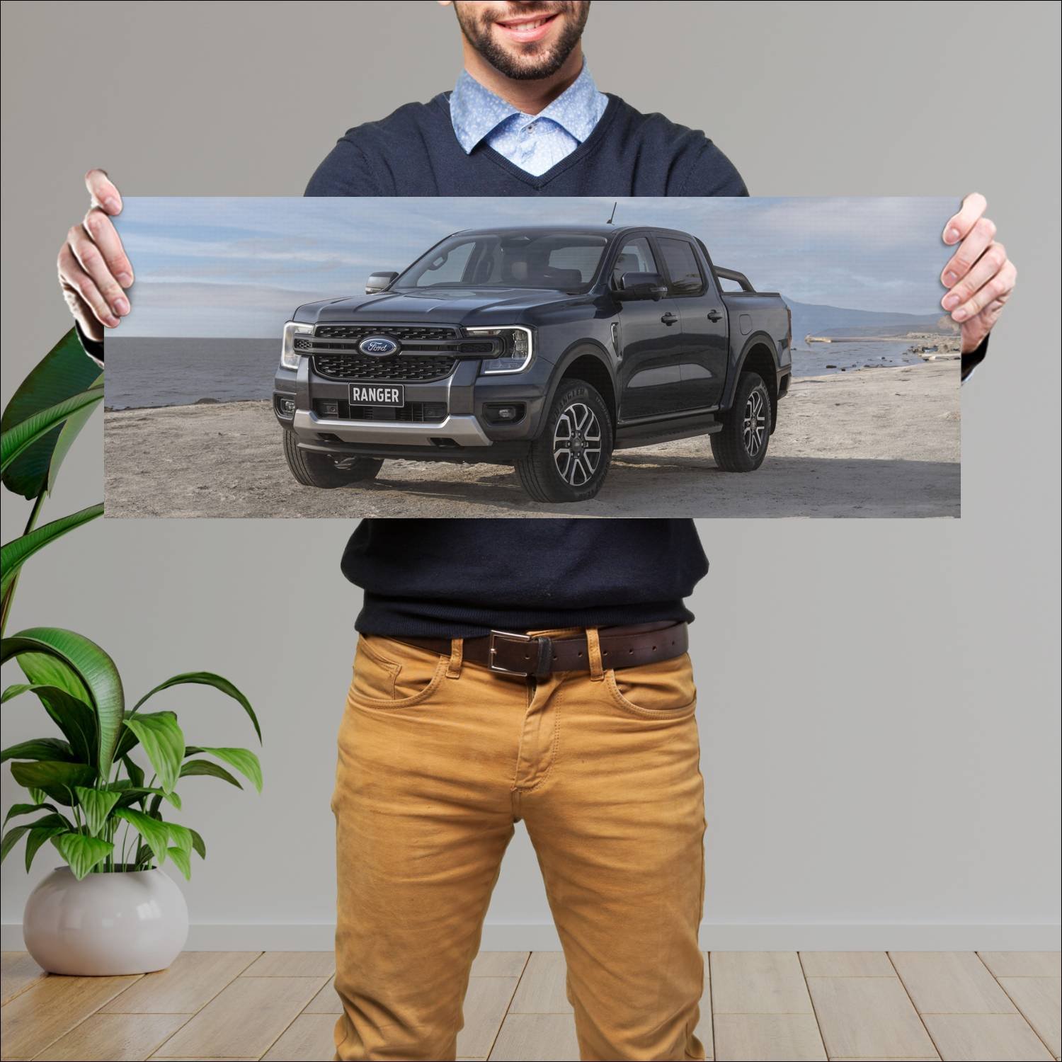 Cuadro grande 30x80cm 2022 ford ranger sport doubl 408 Ford