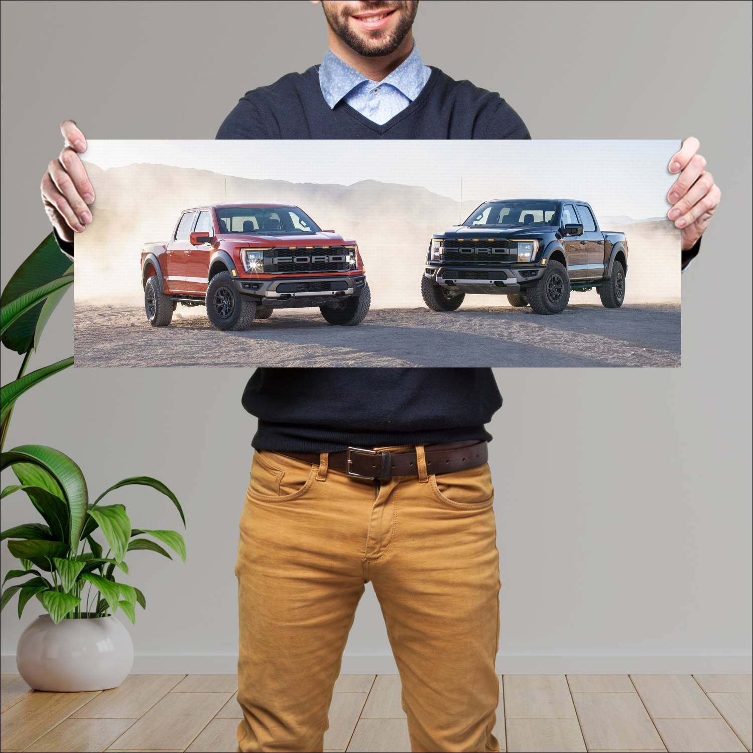 Cuadro grande 30x80cm 2021 Ford F 150 Raptor Ford