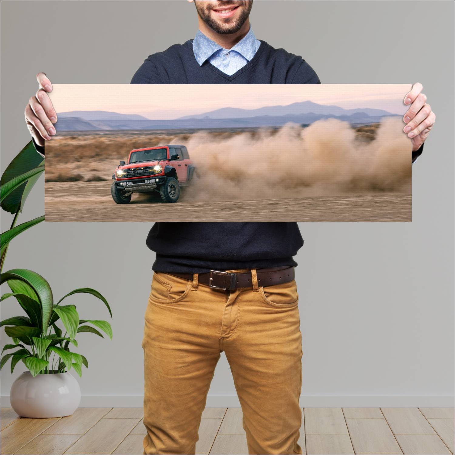 Cuadro grande 30x80cm 2022 Ford Bronco Raptor 003 Ford