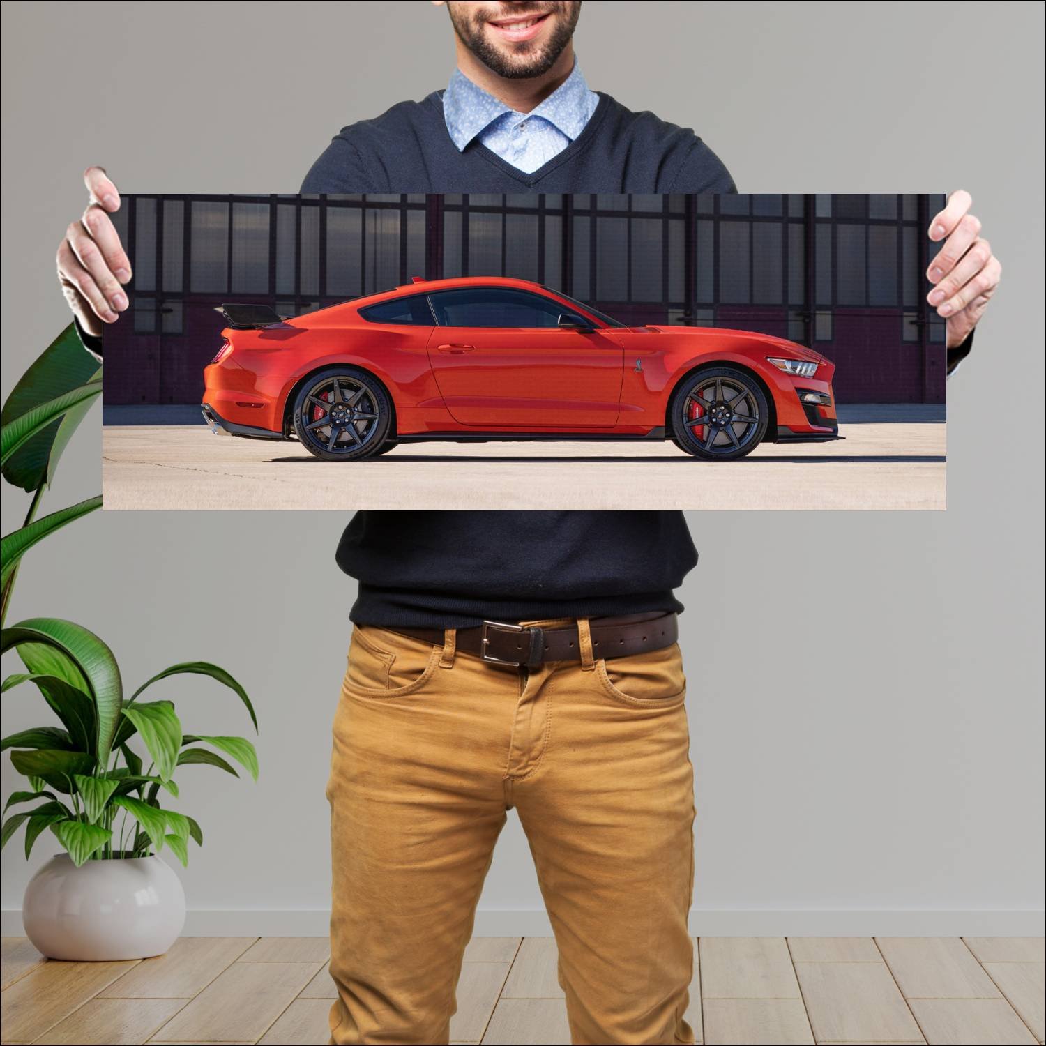 Cuadro grande 30x80cm 2022 Ford Mustang Shelby GT500 004 Ford