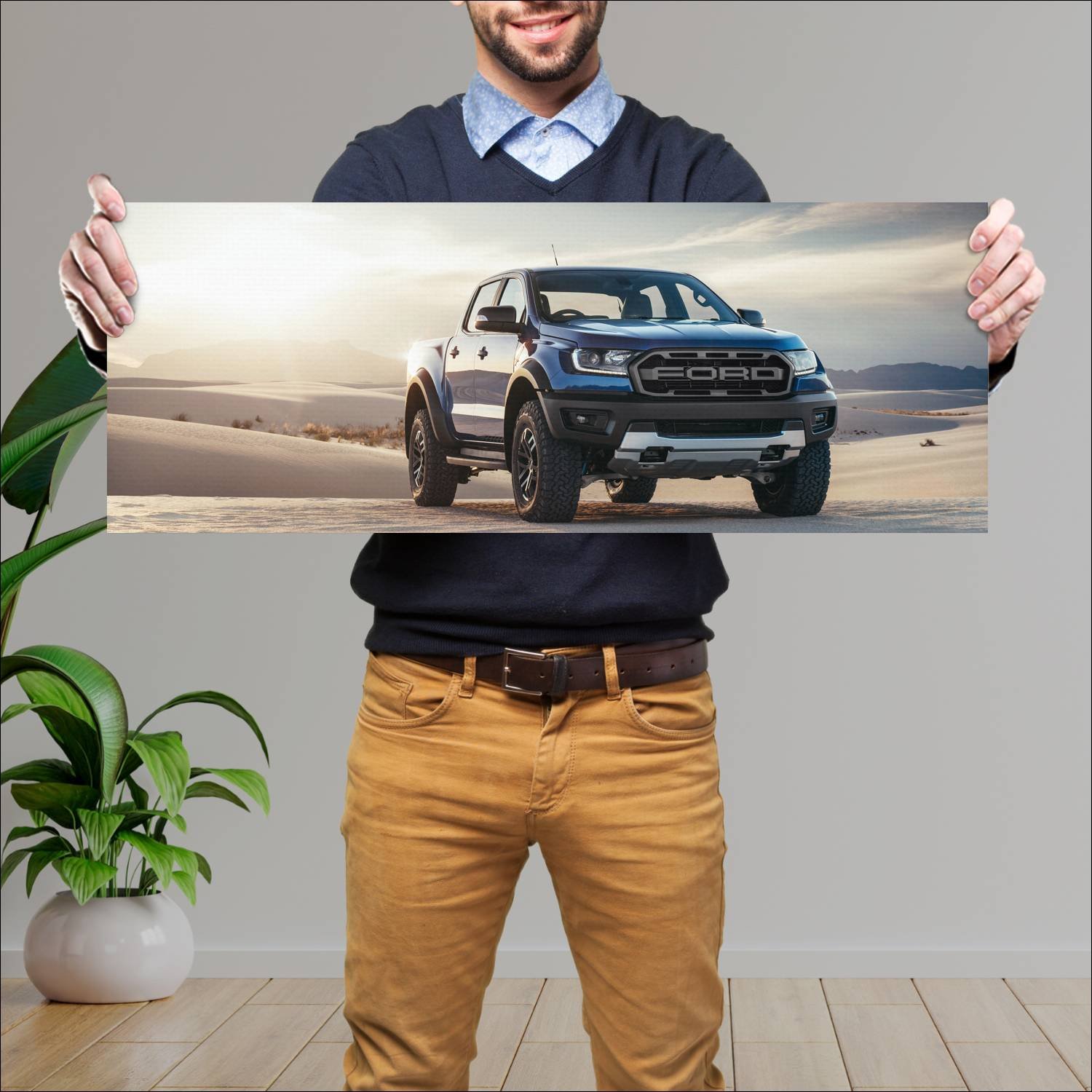 Cuadro grande 30x80cm 2019 Ford Ranger Raptor 001 Ford