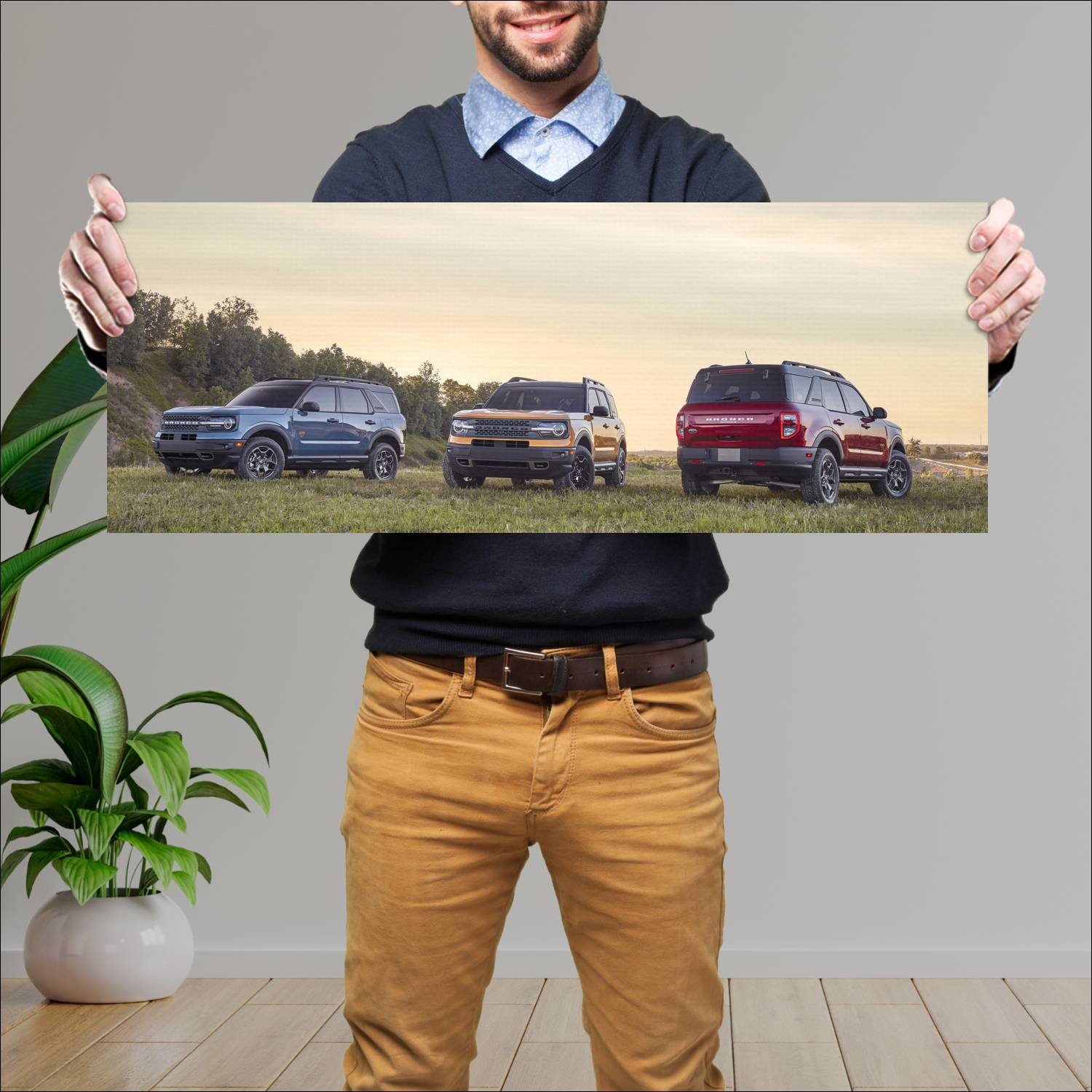 Cuadro grande 30x80cm 2021 Ford Bronco 005 Ford