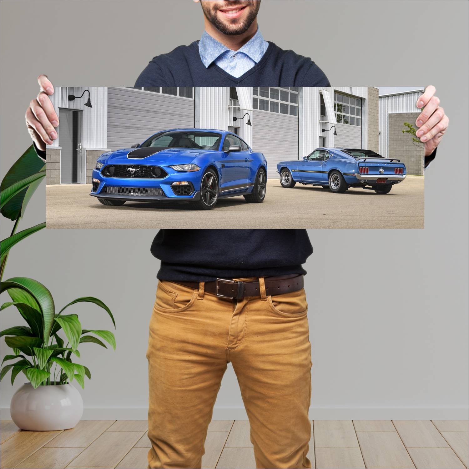 Cuadro grande 30x80cm 2021 Ford Mustang Mach 1 001 Ford