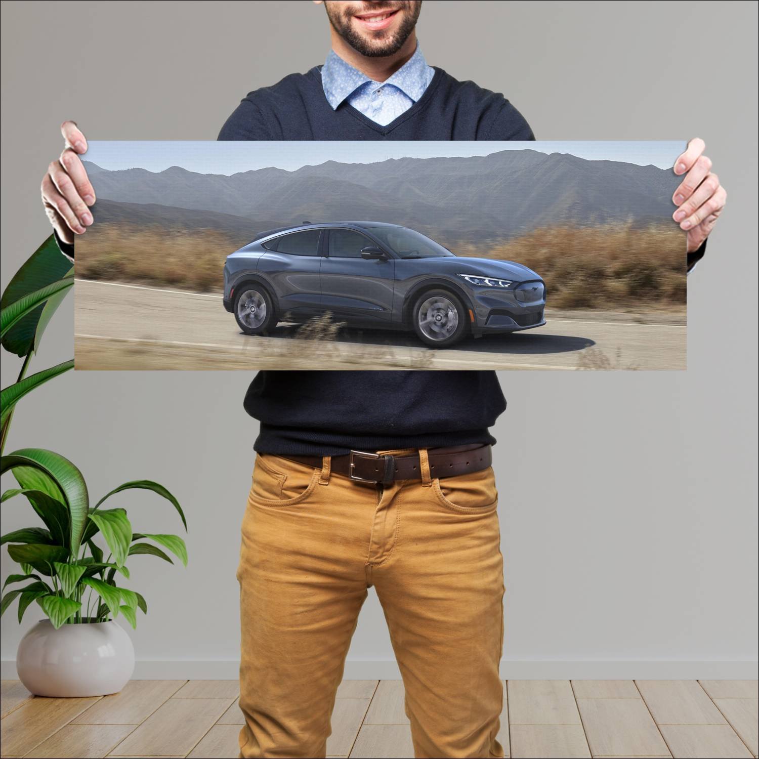 Cuadro grande 30x80cm 2021 Ford Mustang Mach E 008 Ford