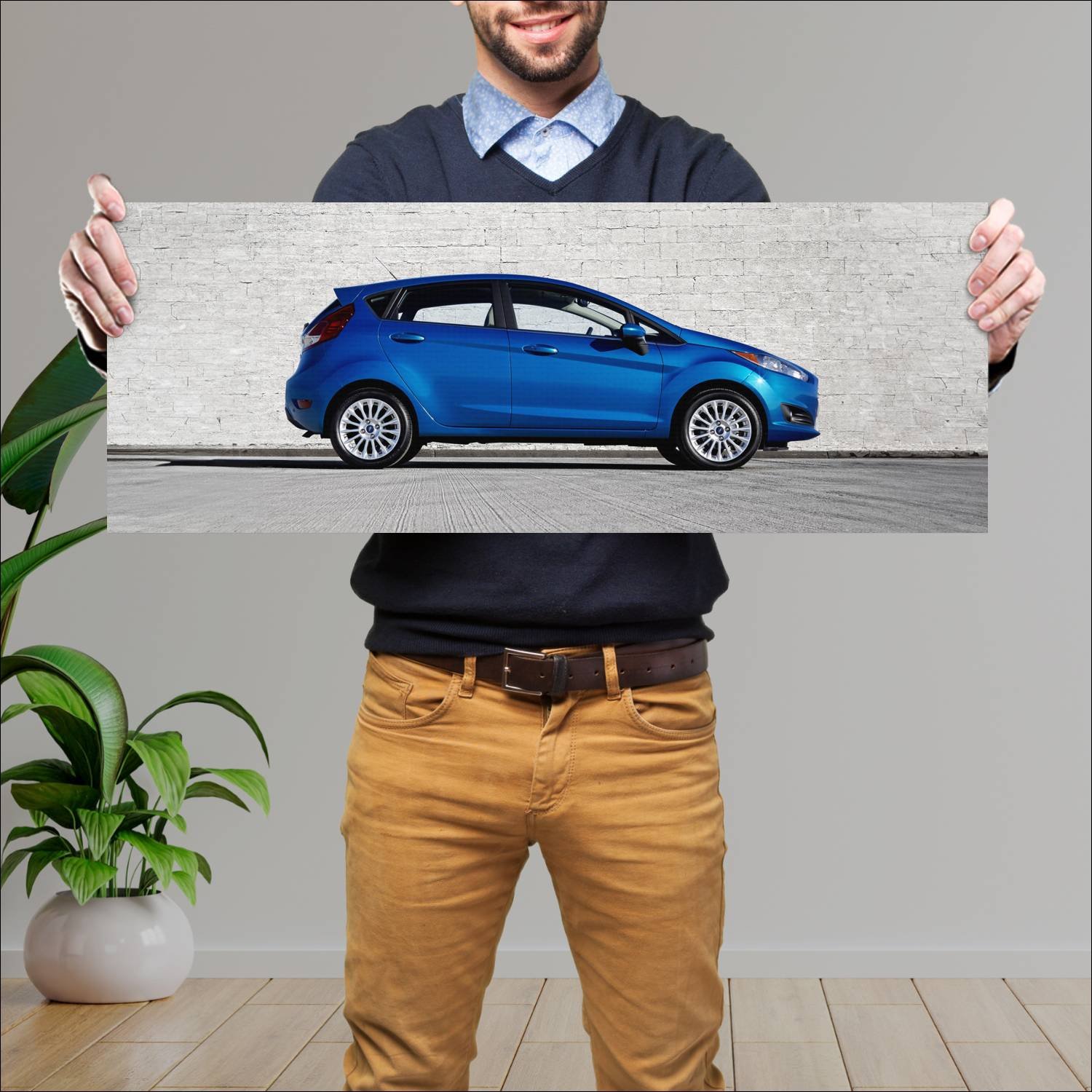 Cuadro grande 30x80cm 2014 ford fiesta titanium HB Ford
