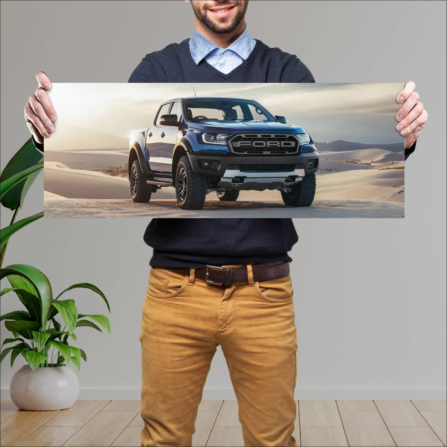 Cuadro grande 30x80cm 2018 ford ranger raptor double Ford