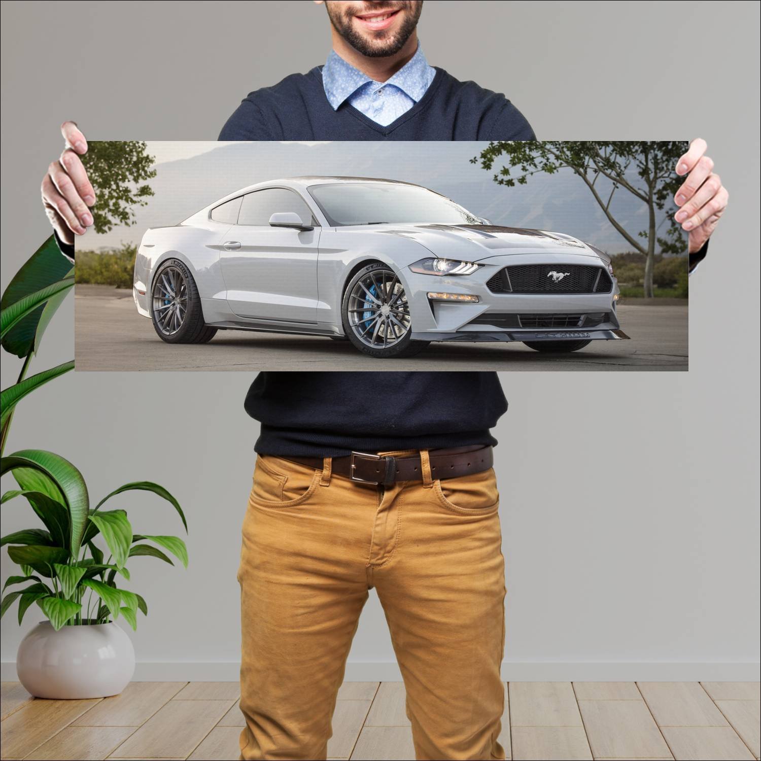 Cuadro grande 30x80cm 2019 ford mustang lithium concept Ford