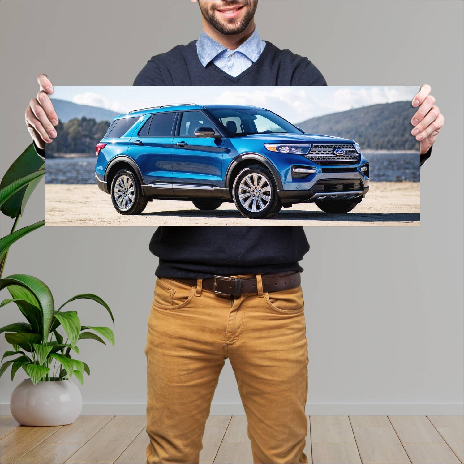 Cuadro grande 30x80cm 2020 ford explorer hybrid Ford