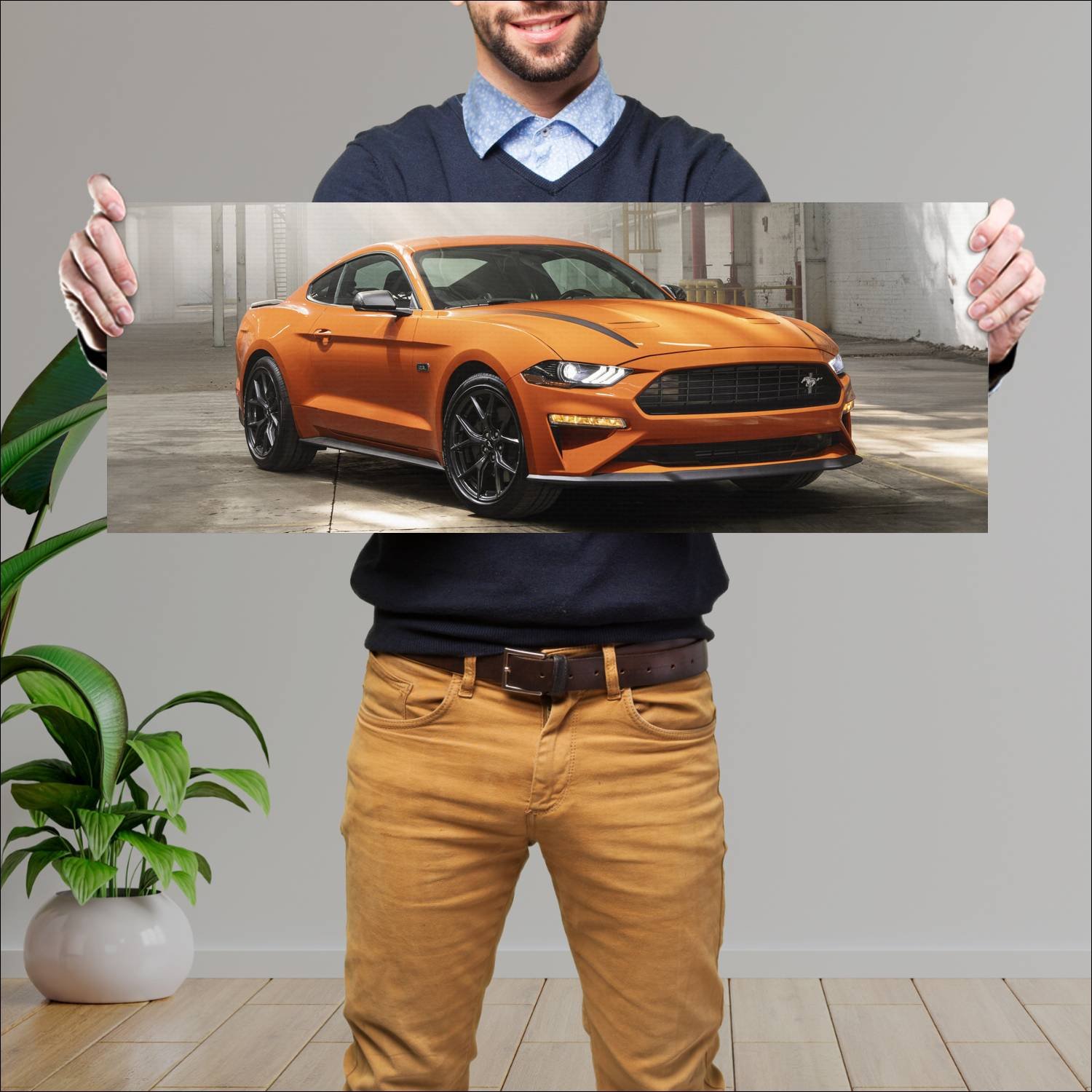 Cuadro grande 30x80cm 2020 ford mustang high perform Ford