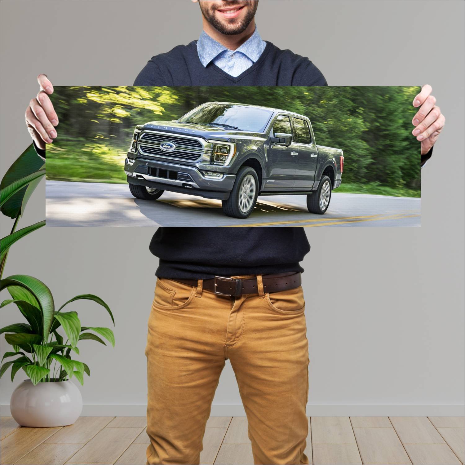 Cuadro grande 30x80cm 2021 ford f 150 limited supercrew Ford