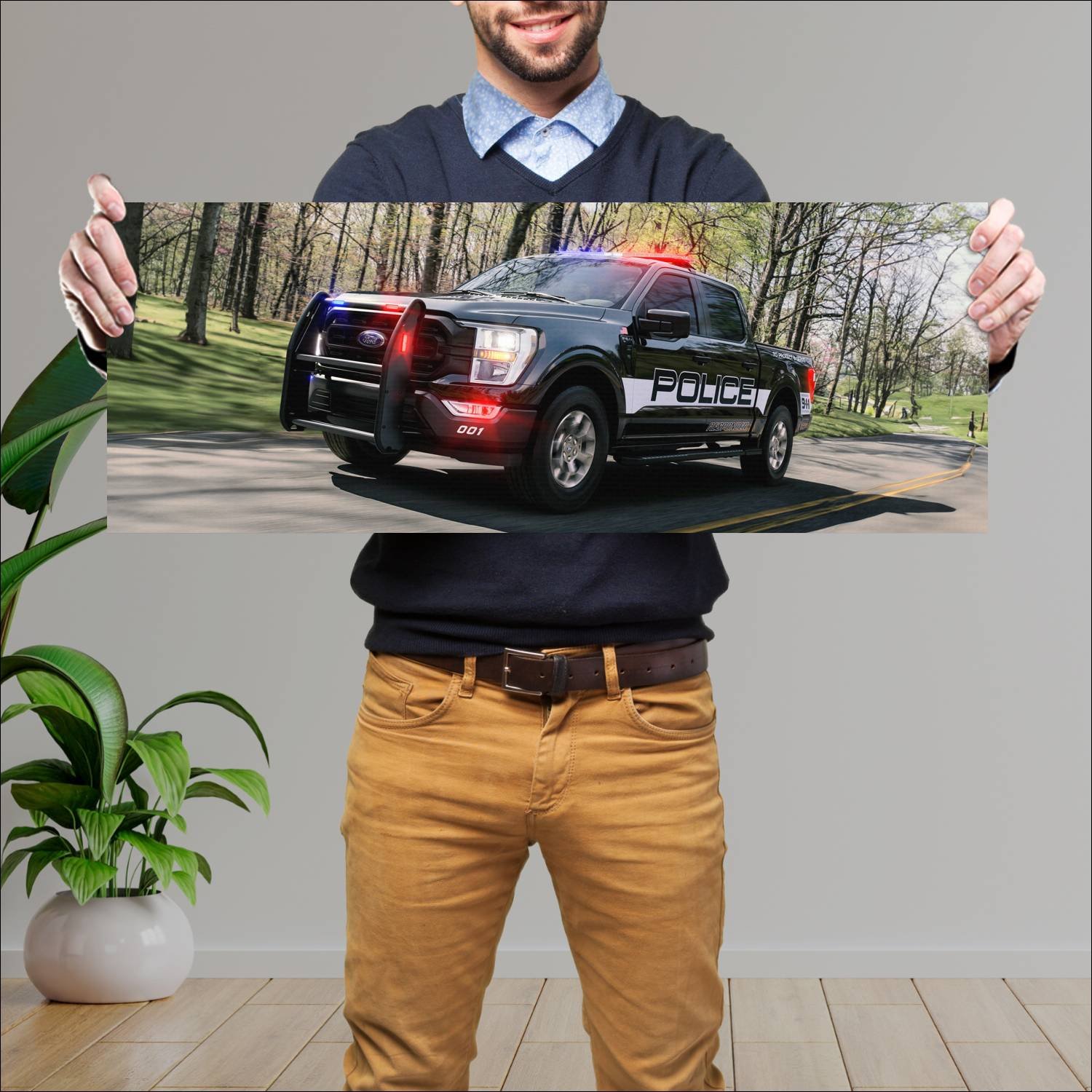 Cuadro grande 30x80cm 2021 ford f 150 police responder Ford