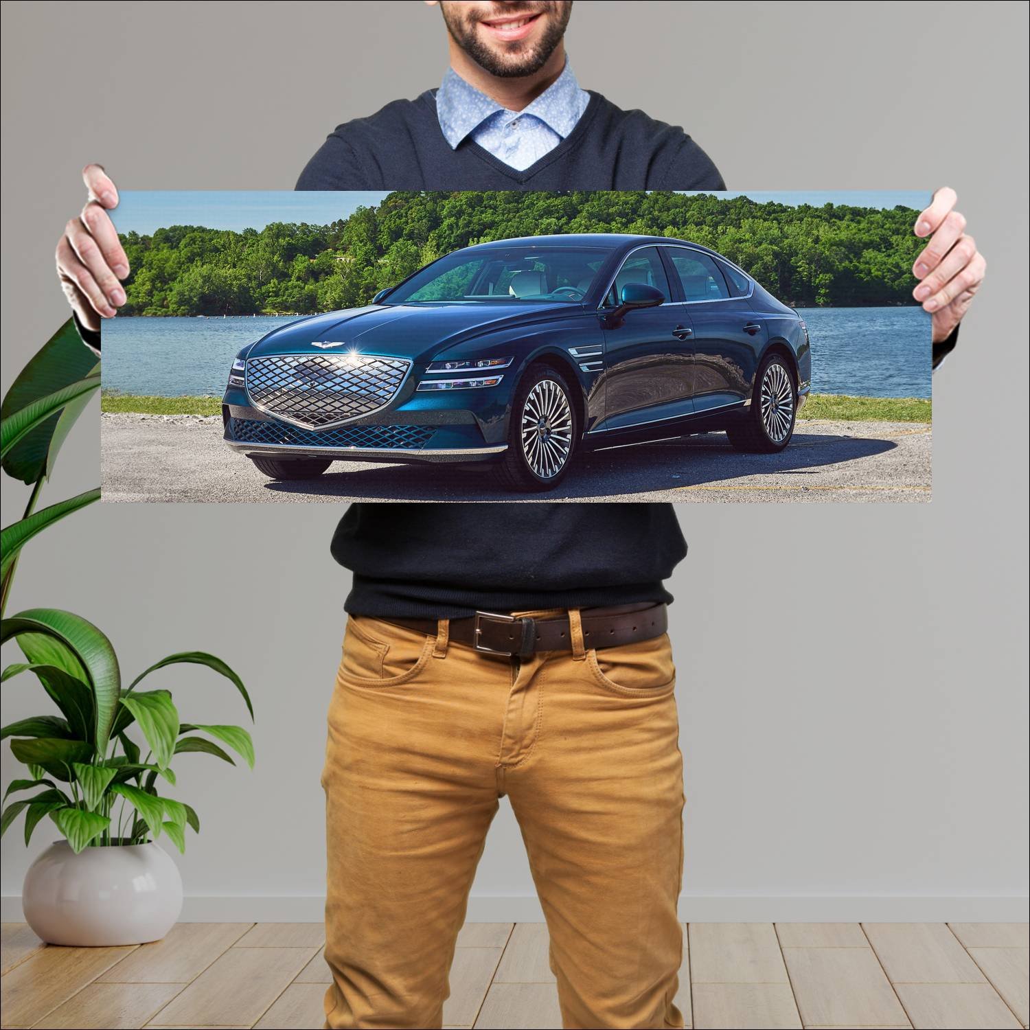 Cuadro grande 30x80cm 2023 genesis electrified g80 47 Genesis