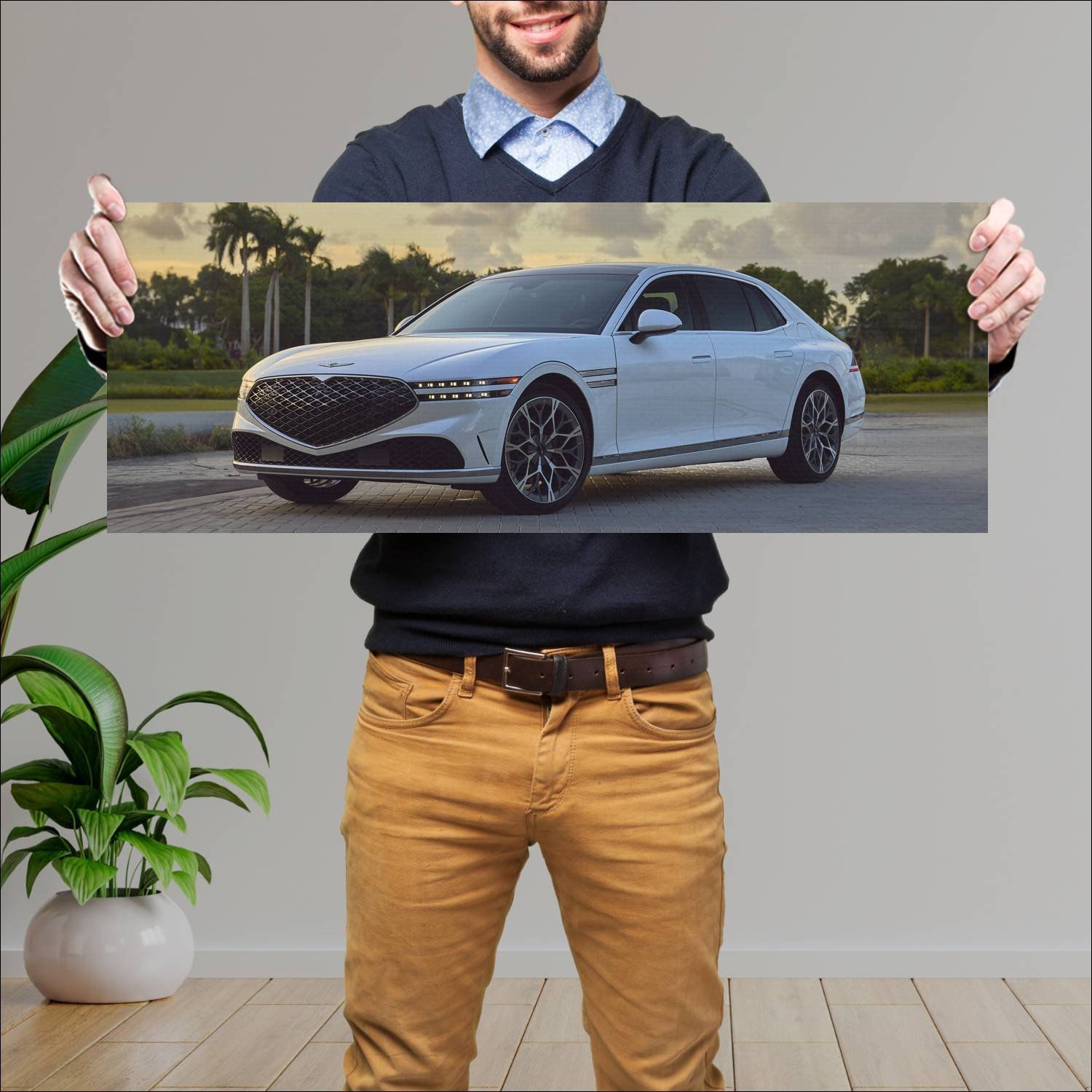 Cuadro grande 30x80cm 2023 genesis g90 auto 49 Genesis