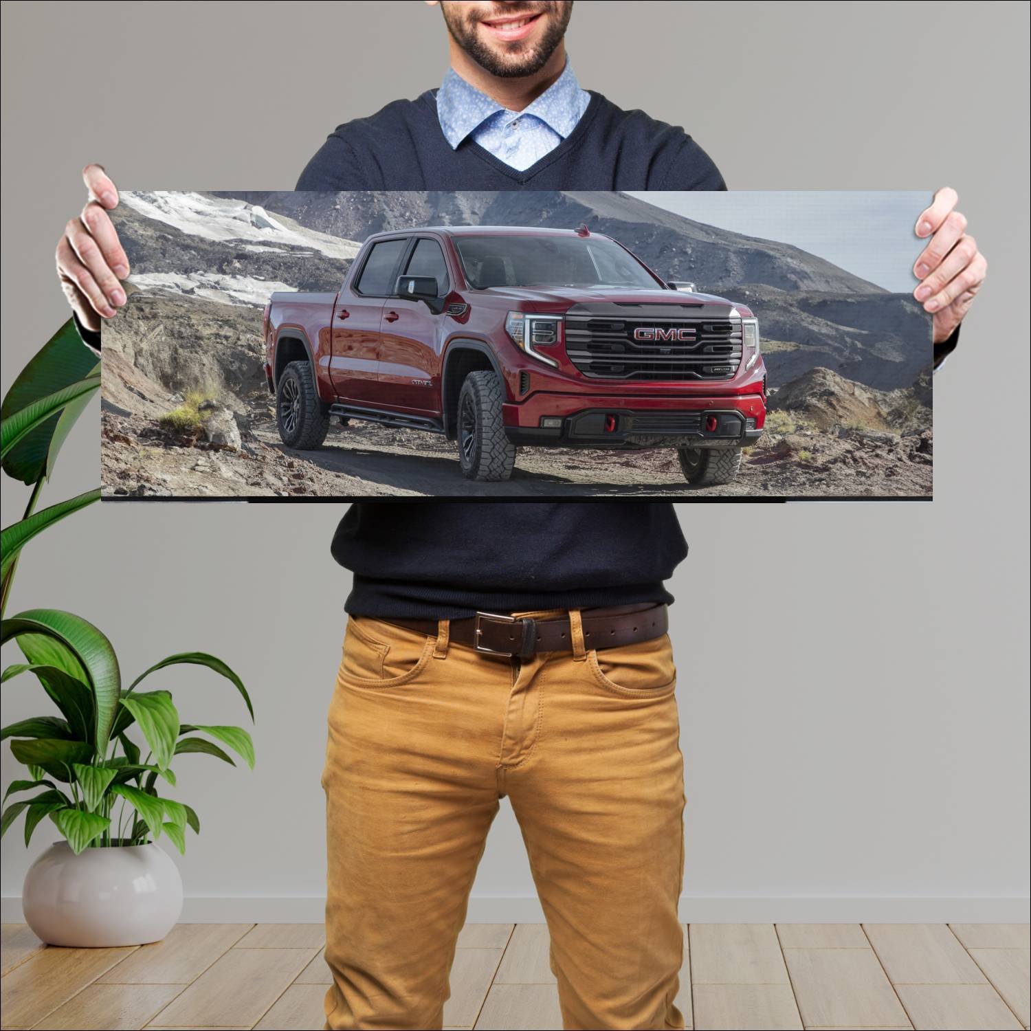 Cuadro grande 30x80cm 2022 gmc sierra at4x crew ca 58 GMC