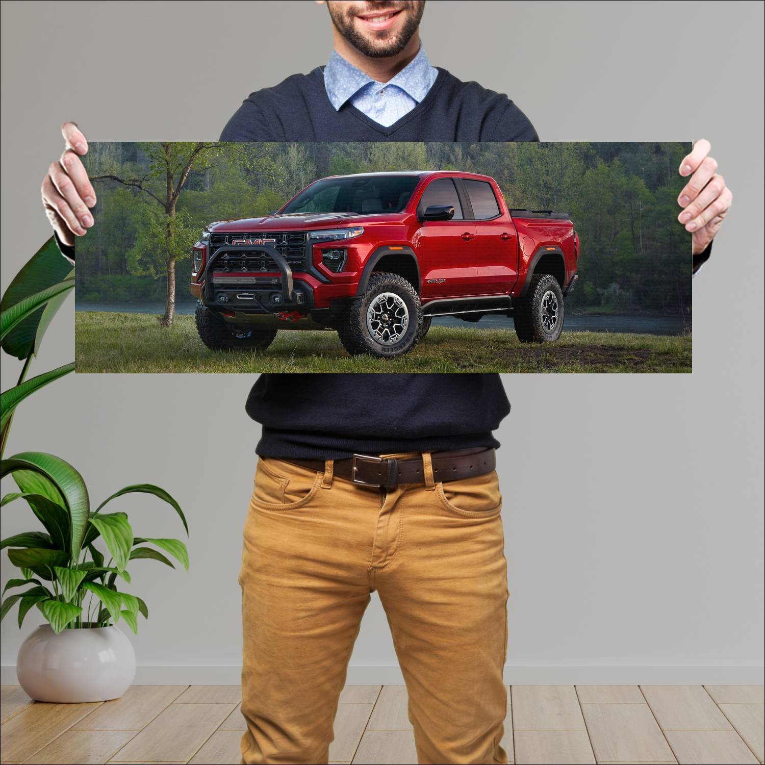 Cuadro grande 30x80cm 2023 gmc canyon at4x crew ca 65 GMC