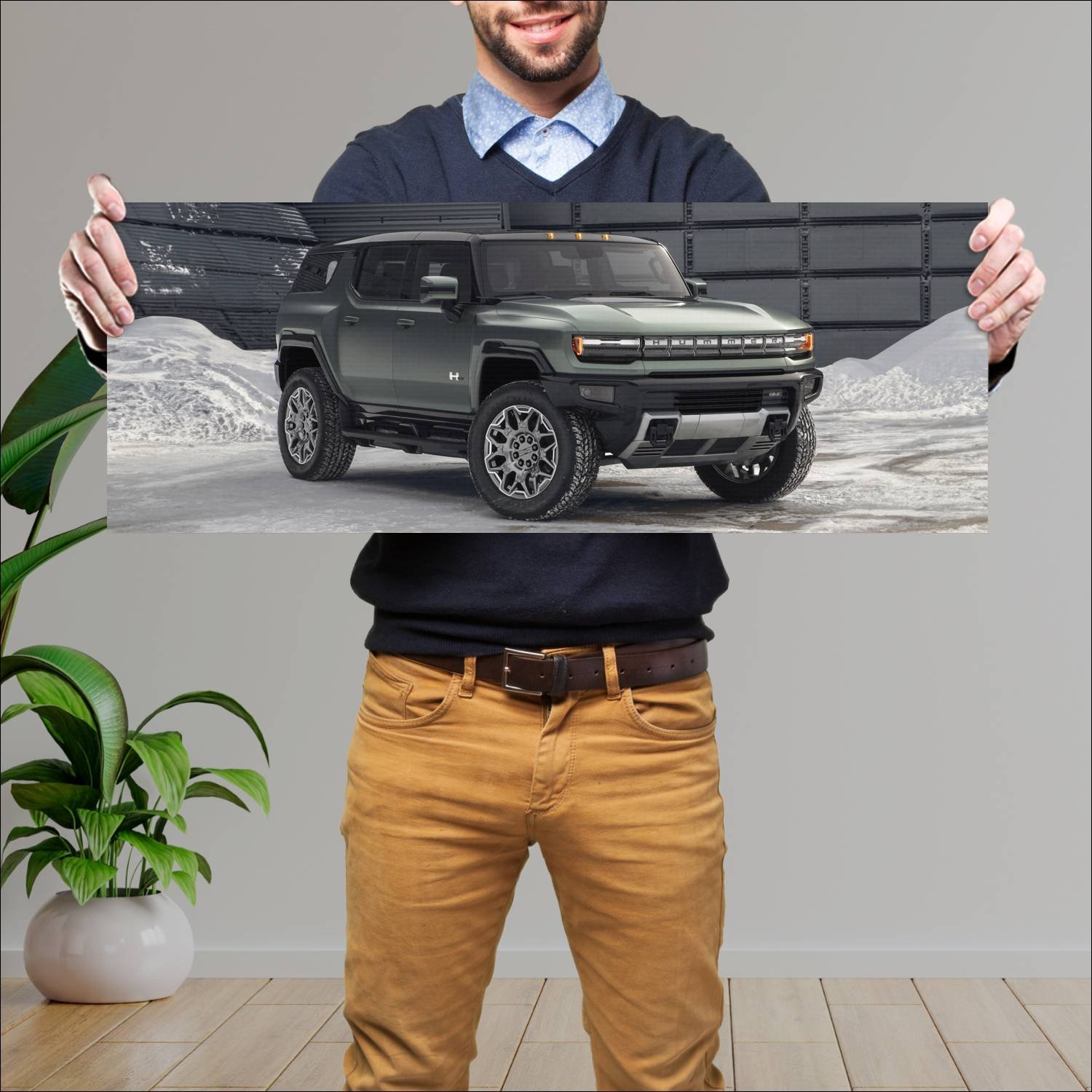 Cuadro grande 30x80cm 2024 gmc hummer ev suv auto 71 GMC