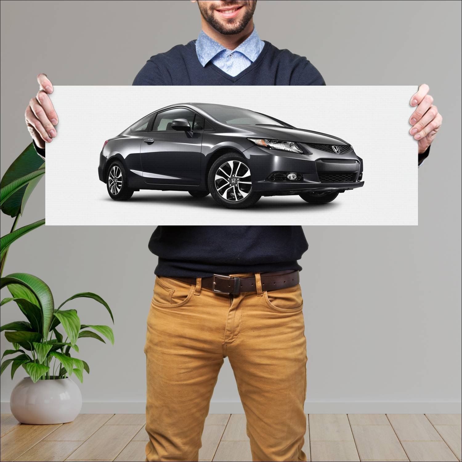Cuadro grande 30x80cm 2013 honda civic coupe 8351 47 Honda