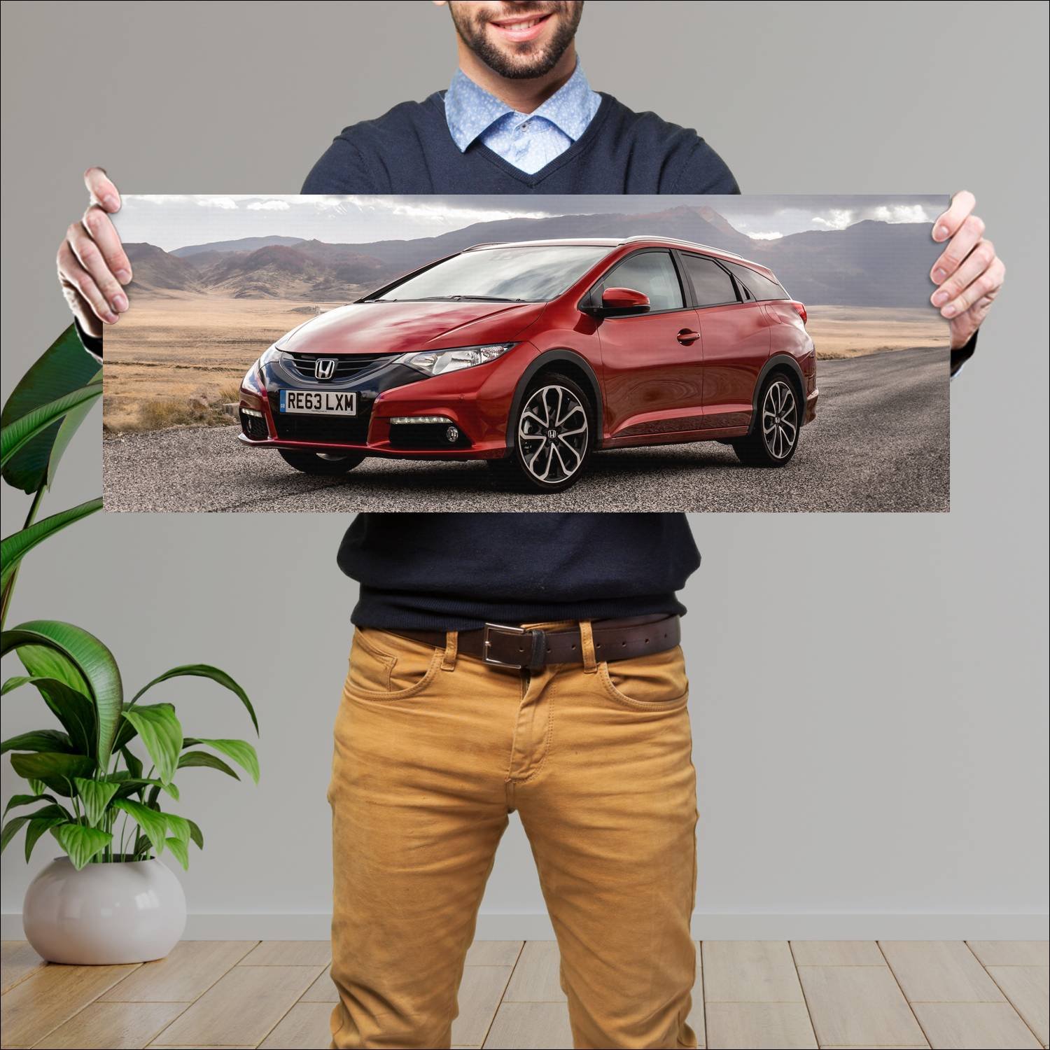 Cuadro grande 30x80cm 2013 honda civic tourer 8196 49 Honda