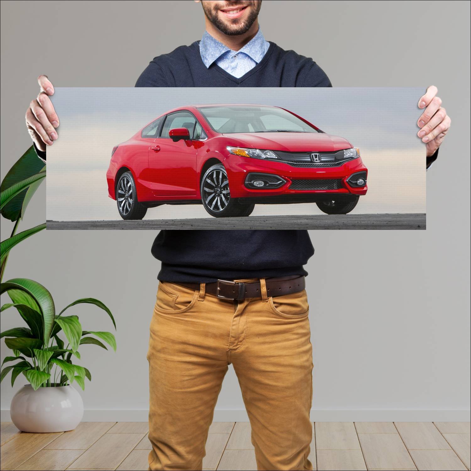 Cuadro grande 30x80cm 2014 honda civic coupe auto 56 Honda