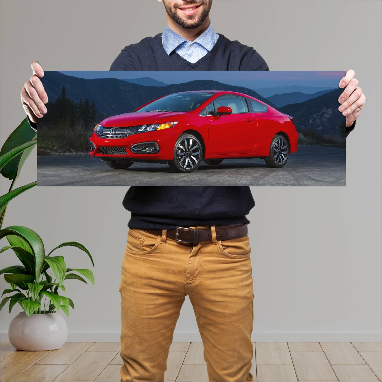 Cuadro grande 30x80cm 2014 honda civic coupe auto 57 Honda