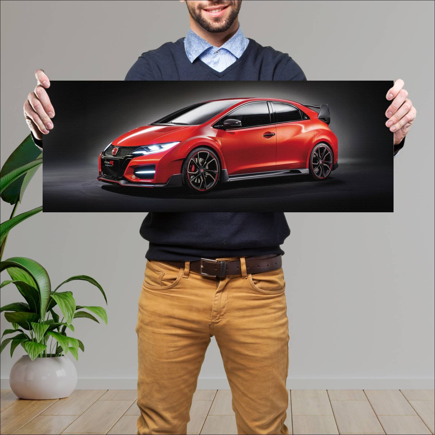 Cuadro grande 30x80cm 2014 honda civic type r conc 59 Honda