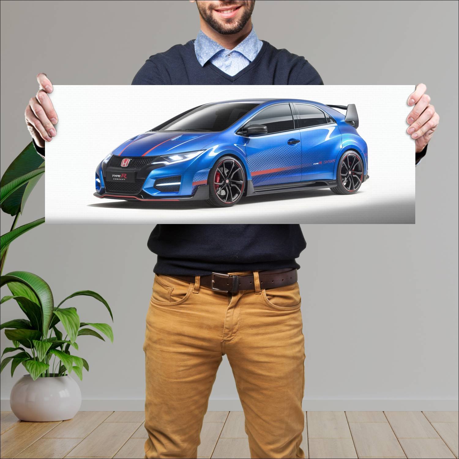 Cuadro grande 30x80cm 2014 honda civic type r conc 60 Honda