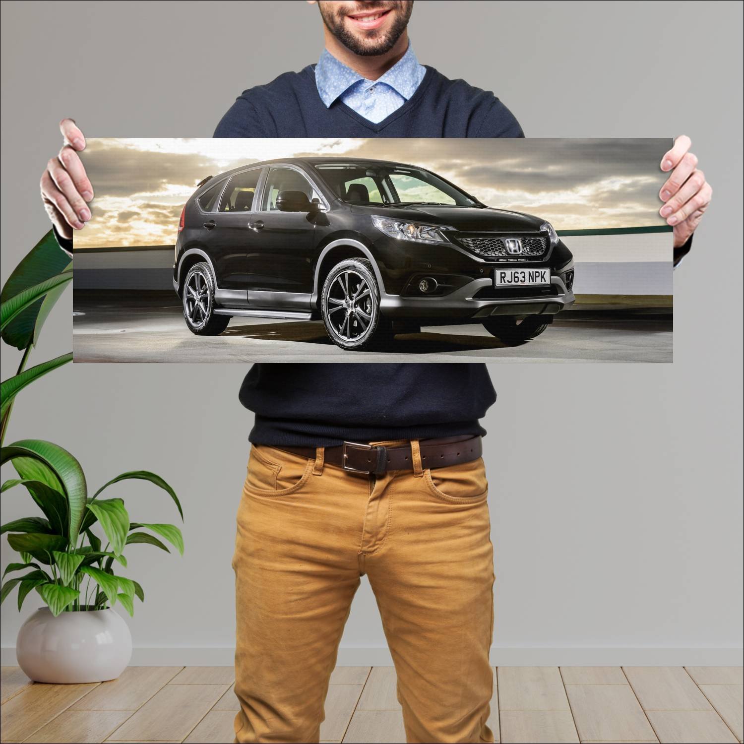 Cuadro grande 30x80cm 2014 honda cr v black auto 61 Honda