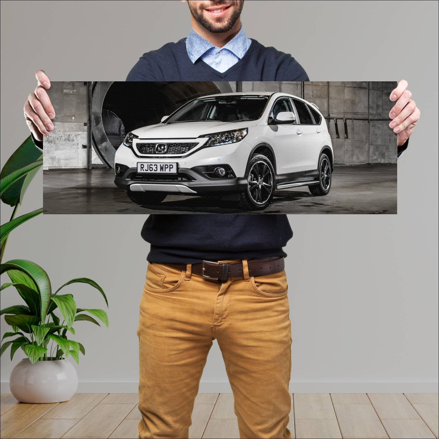 Cuadro grande 30x80cm 2014 honda cr v white auto 63 Honda