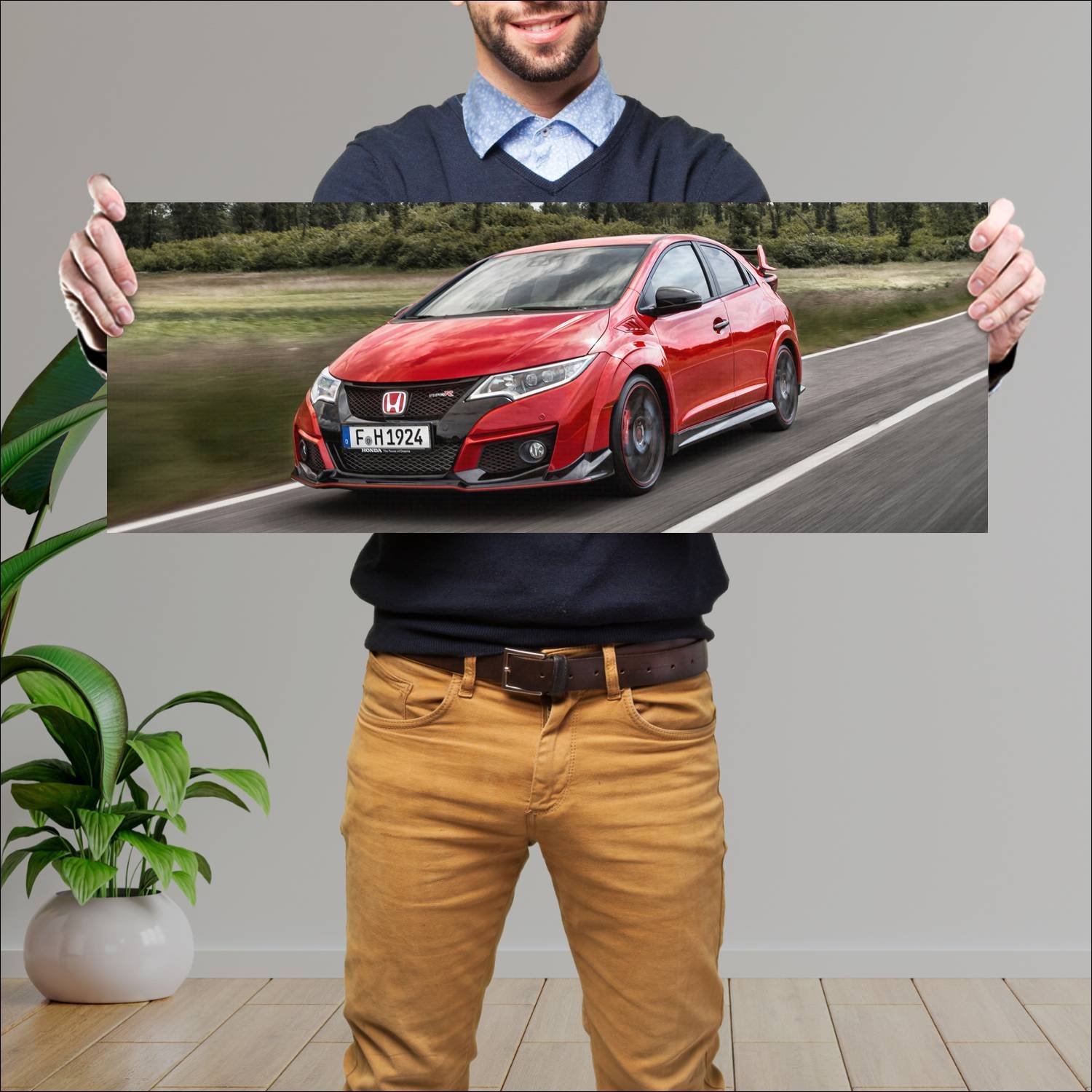 Cuadro grande 30x80cm 2015 honda civic type r 2648 70 Honda