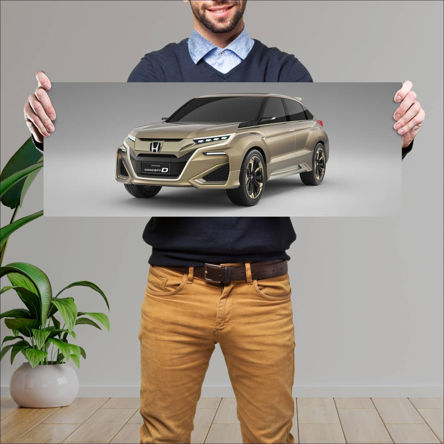 Cuadro grande 30x80cm 2015 honda d concept auto 75 Honda