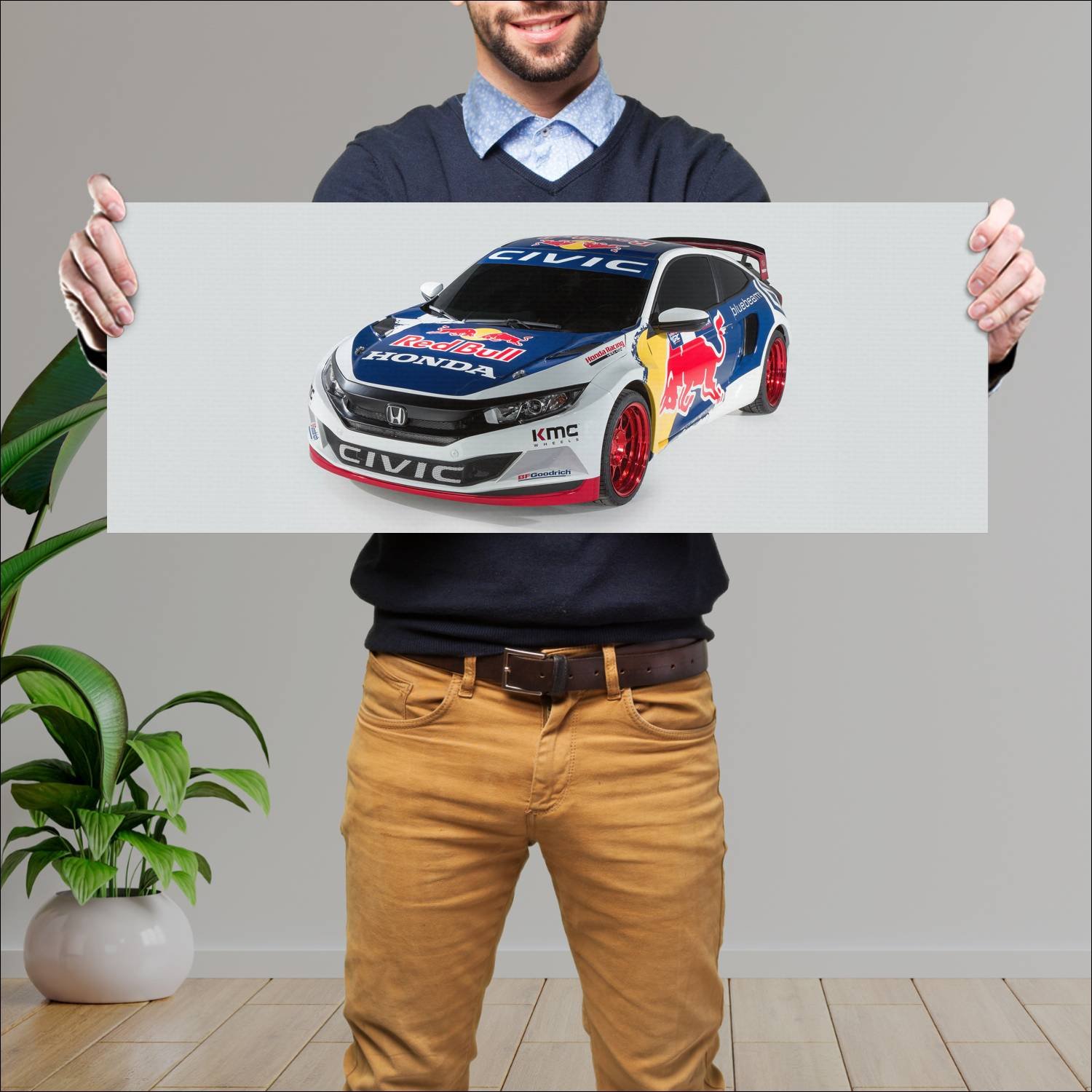 Cuadro grande 30x80cm 2016 honda civic coupe rally 88 Honda