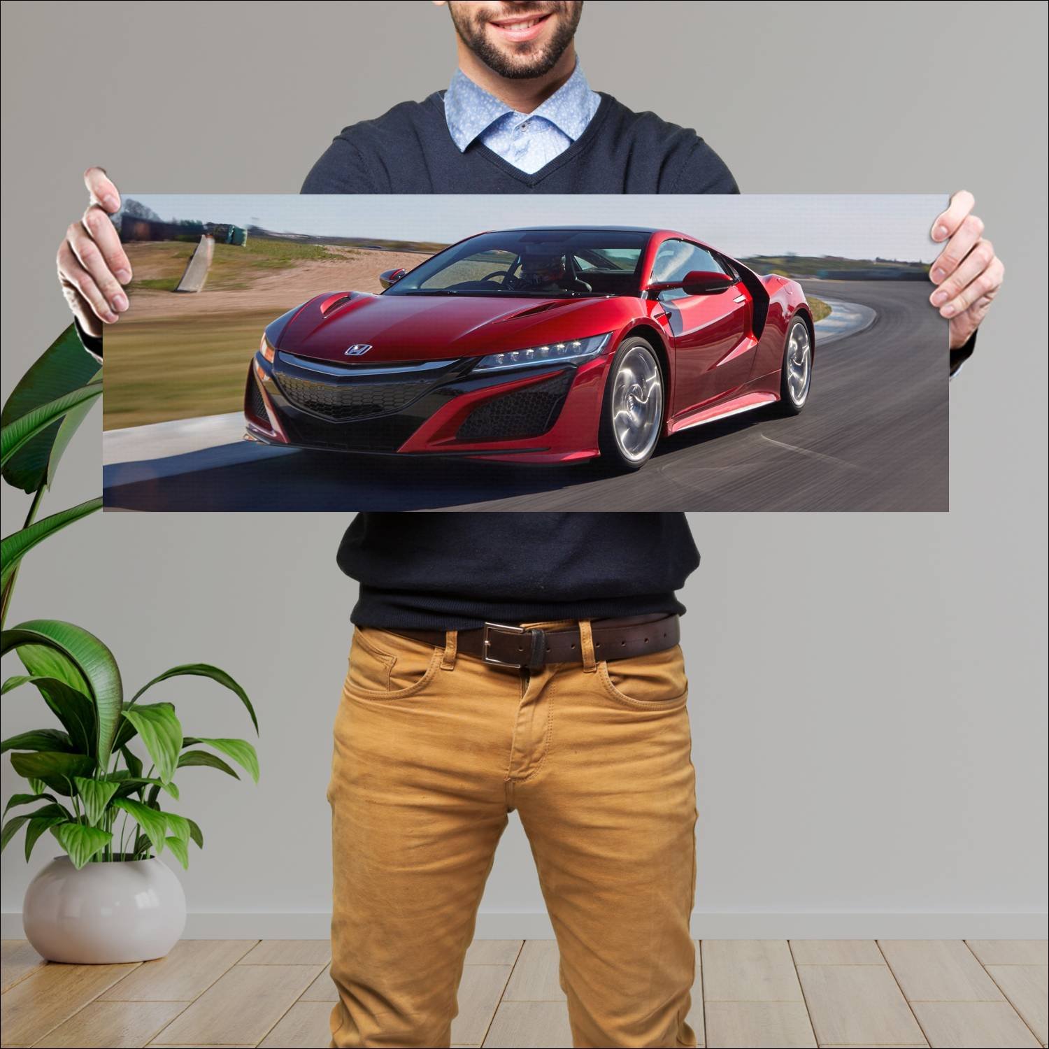Cuadro grande 30x80cm 2016 honda nsx auto 96 Honda