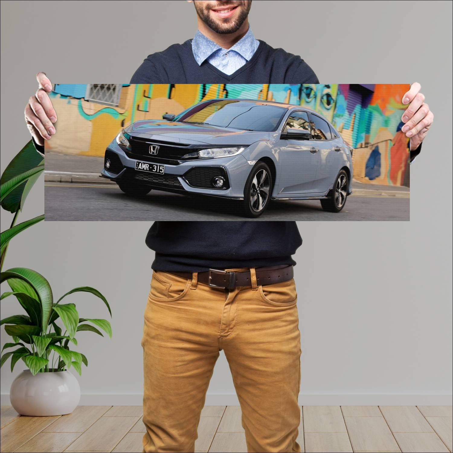 Cuadro grande 30x80cm 2017 honda civic rs au auto 106 Honda