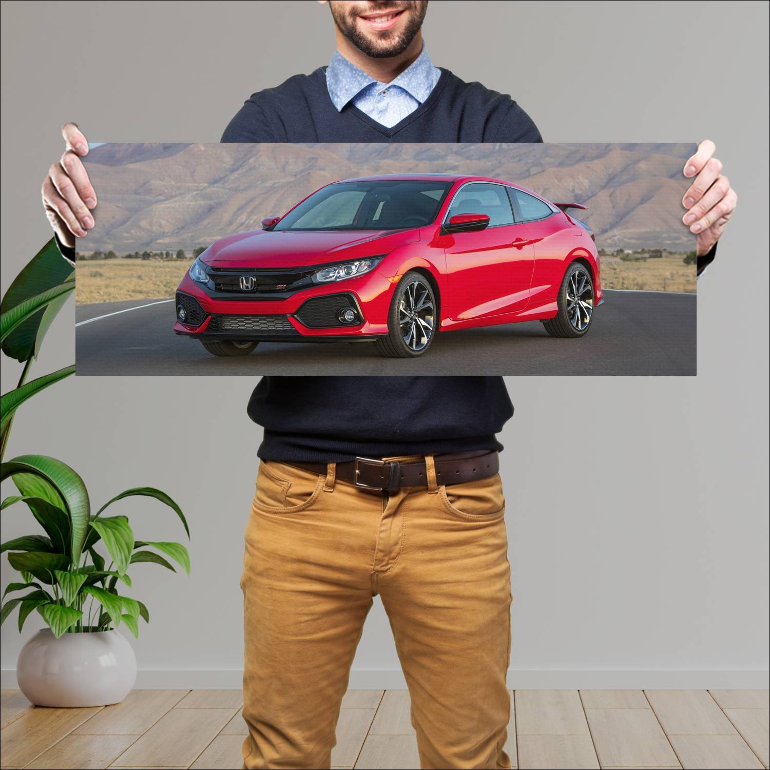 Cuadro grande 30x80cm 2017 honda civic si coupe us 107 Honda