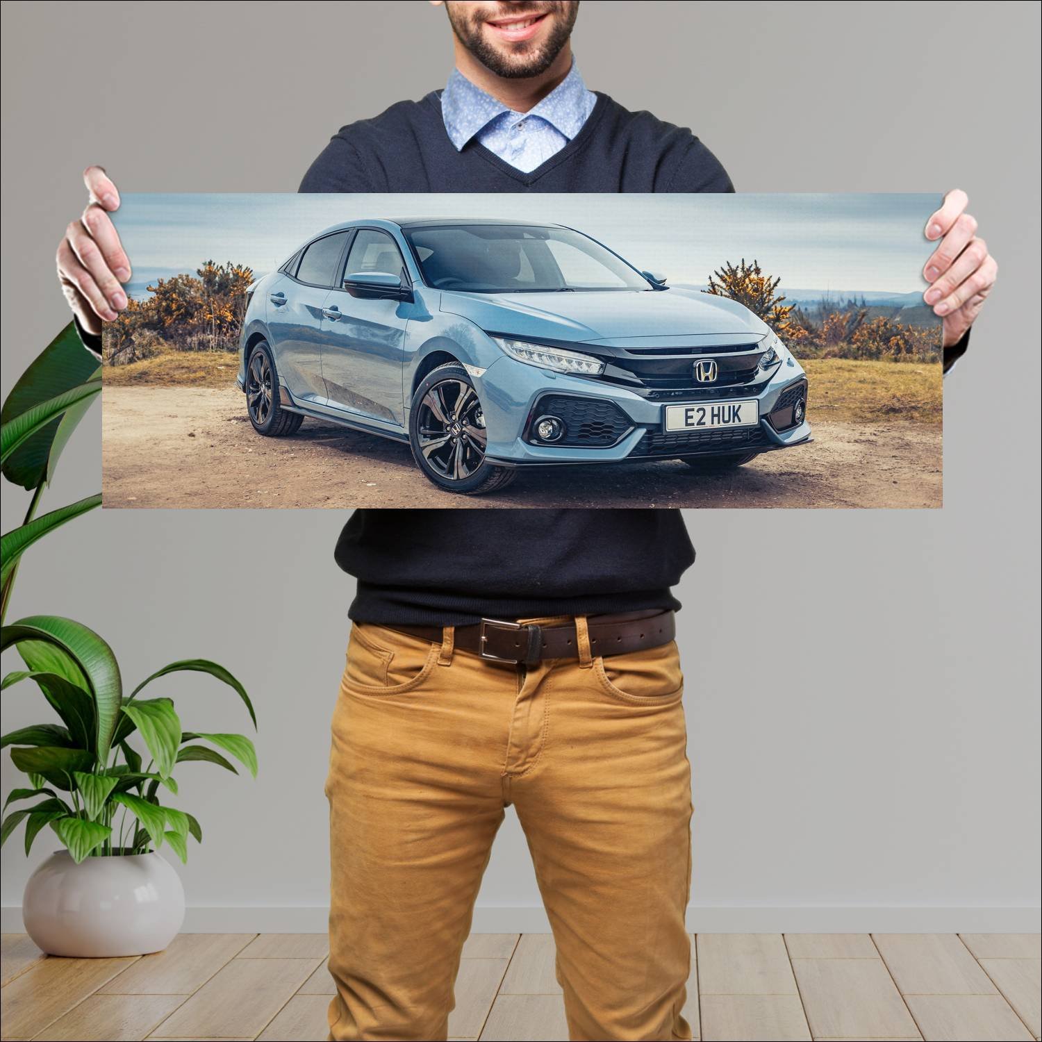 Cuadro grande 30x80cm 2017 honda civic sport uk 64 111 Honda