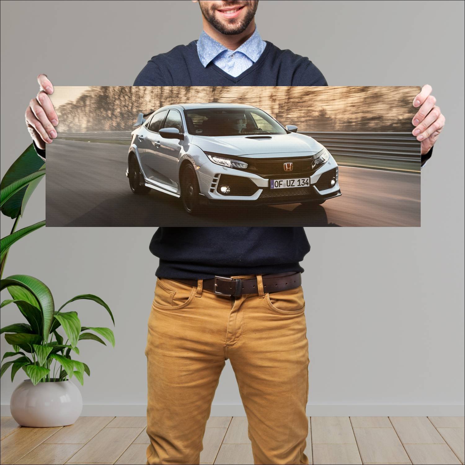 Cuadro grande 30x80cm 2017 honda civic type r Honda