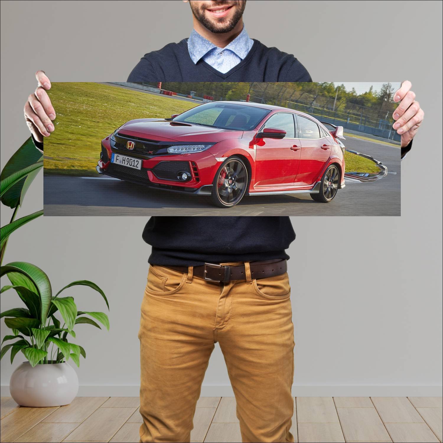 Cuadro grande 30x80cm 2017 honda civic type r Honda