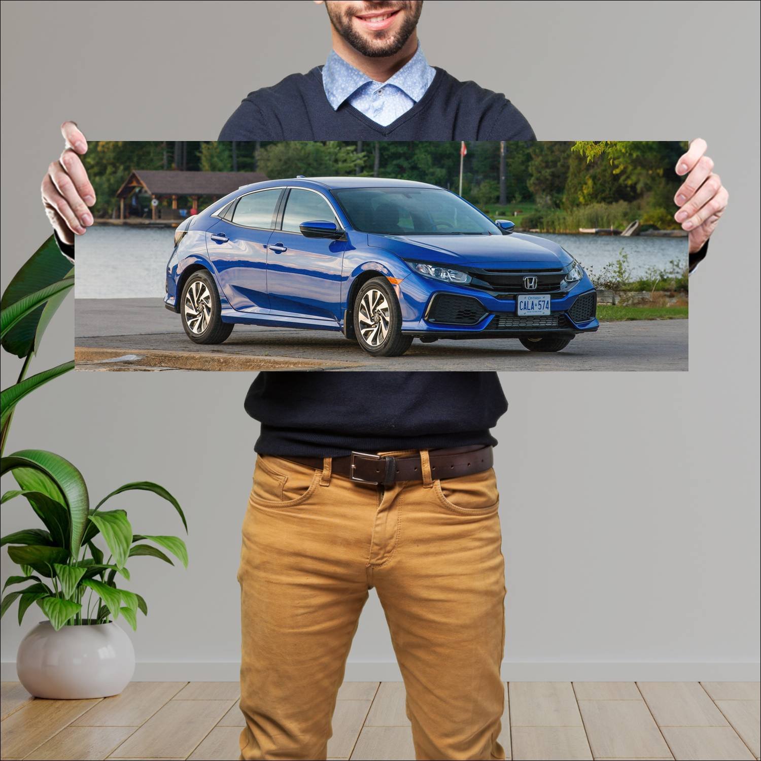 Cuadro grande 30x80cm 2017 honda civic us auto 119 Honda