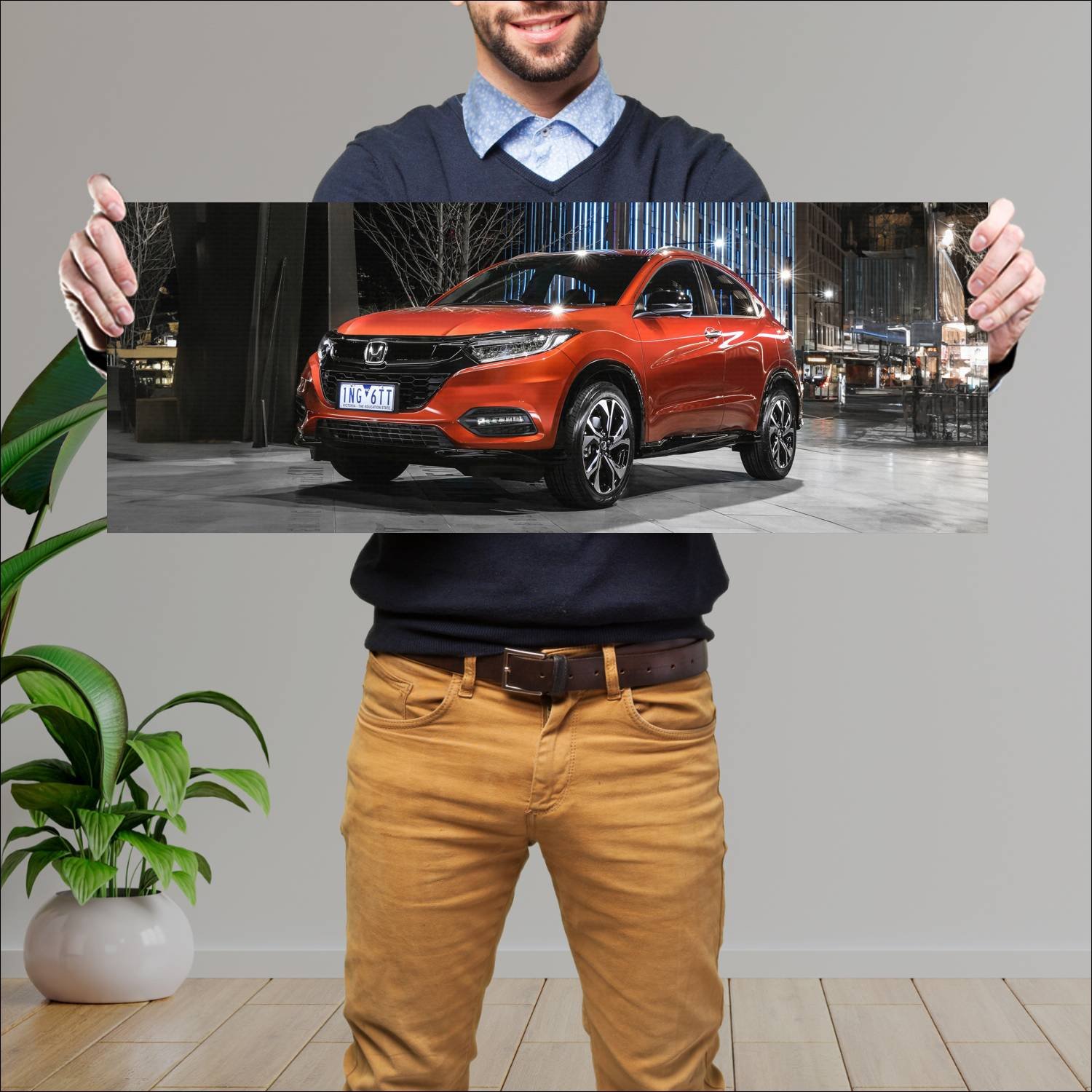 Cuadro grande 30x80cm 2018 honda hr v rs au auto 156 Honda