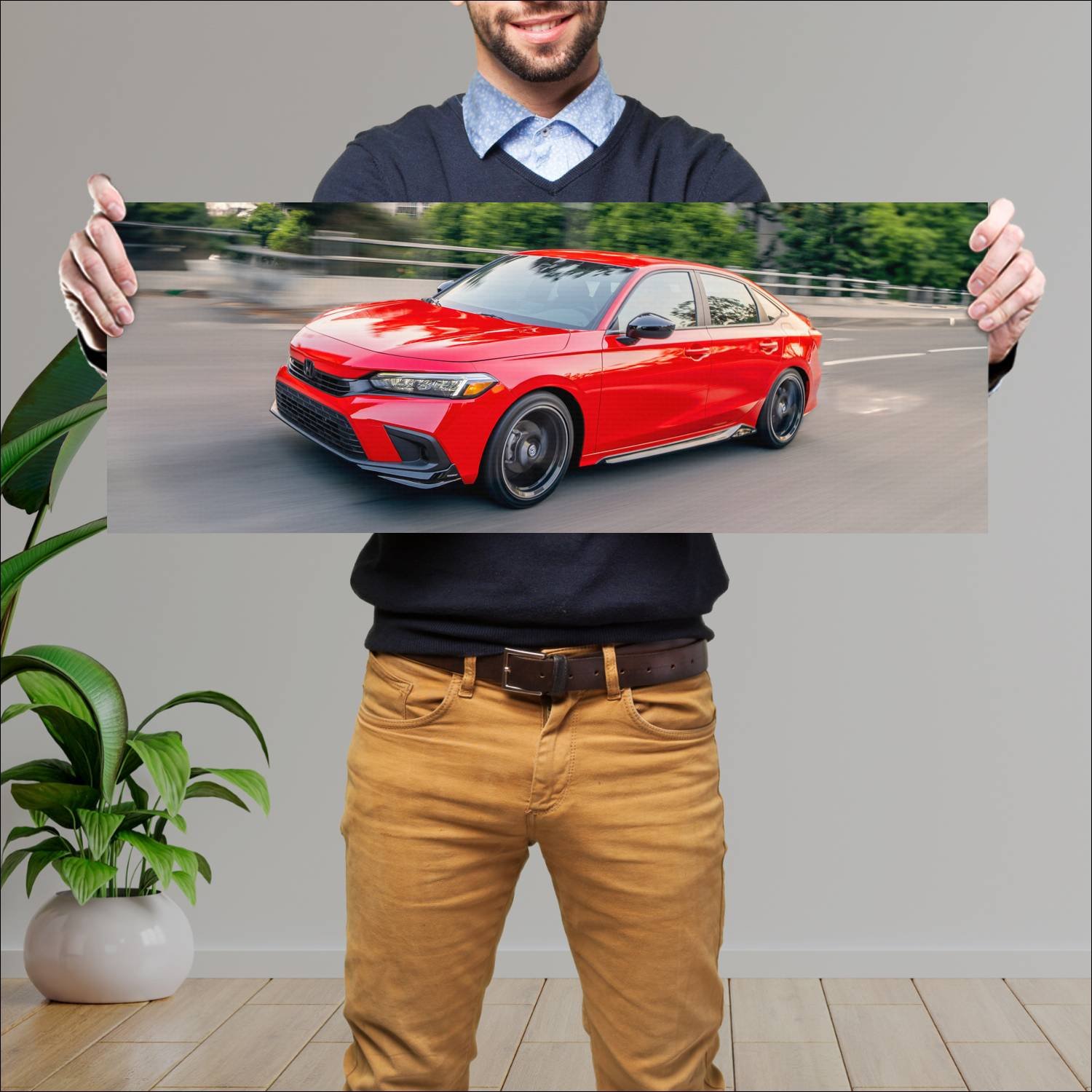 Cuadro grande 30x80cm 2022 honda civic sedan hpd p 204 Honda