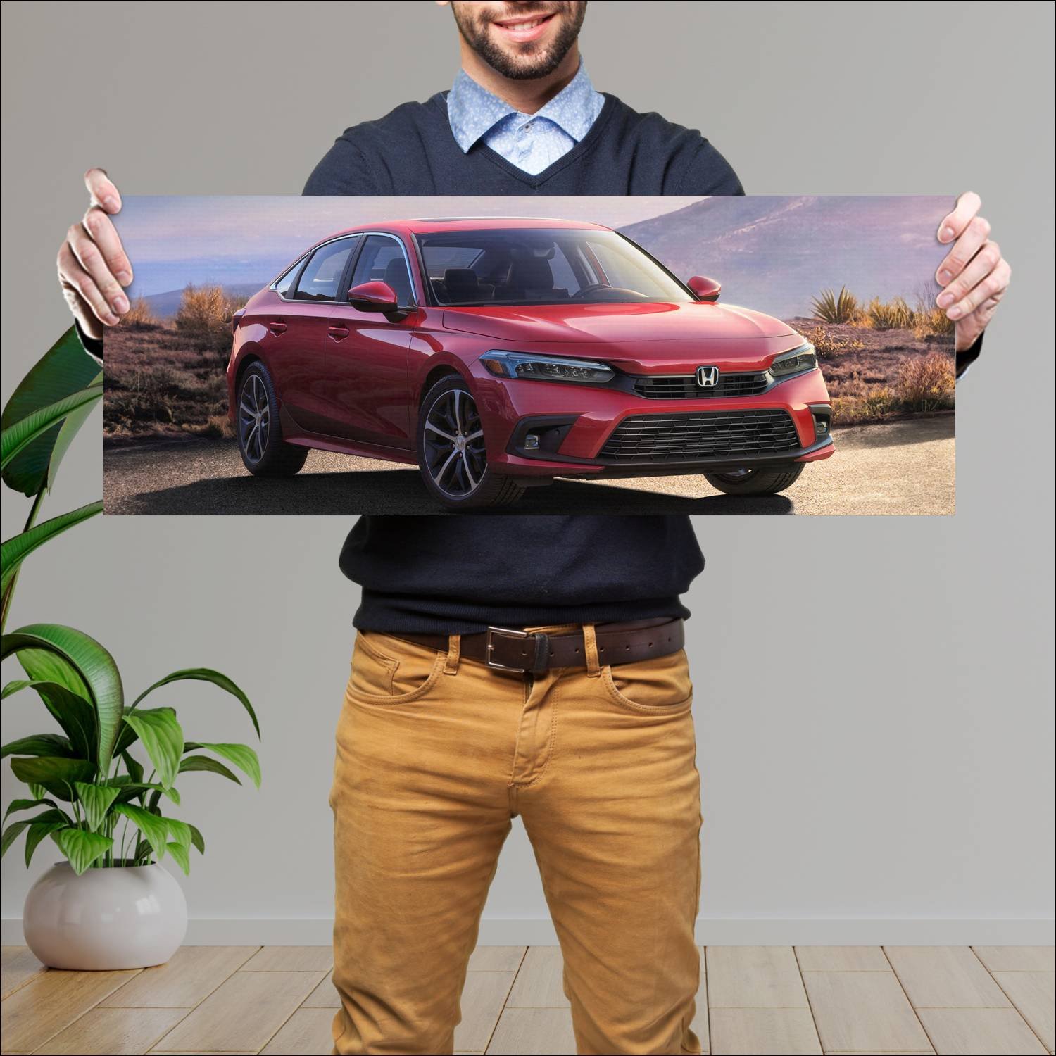 Cuadro grande 30x80cm 2022 honda civic sedan us 10 206 Honda