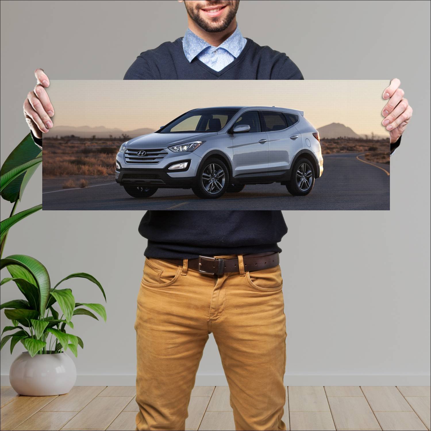 Cuadro grande 30x80cm 2012 hyundai santa fe sport 44 Hyundai