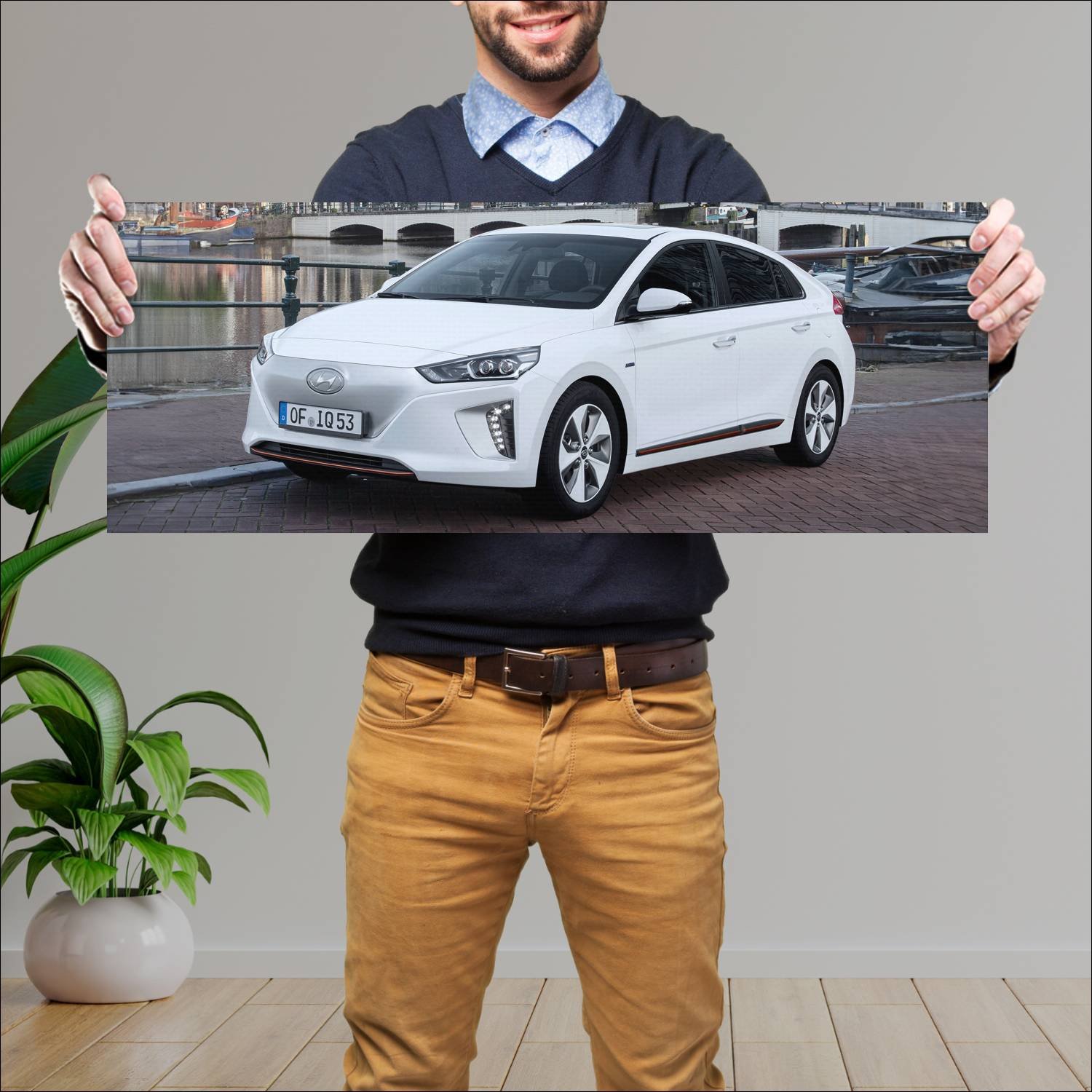 Cuadro grande 30x80cm 2016 hyundai ioniq electric 82 Hyundai
