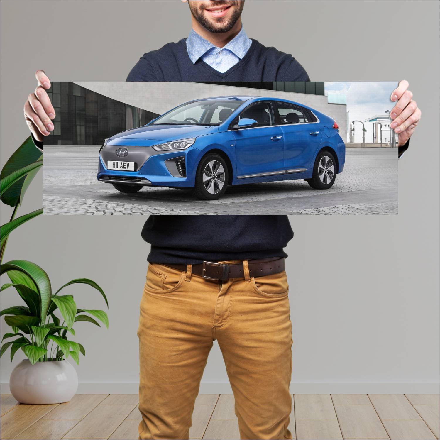 Cuadro grande 30x80cm 2016 hyundai ioniq electric 83 Hyundai