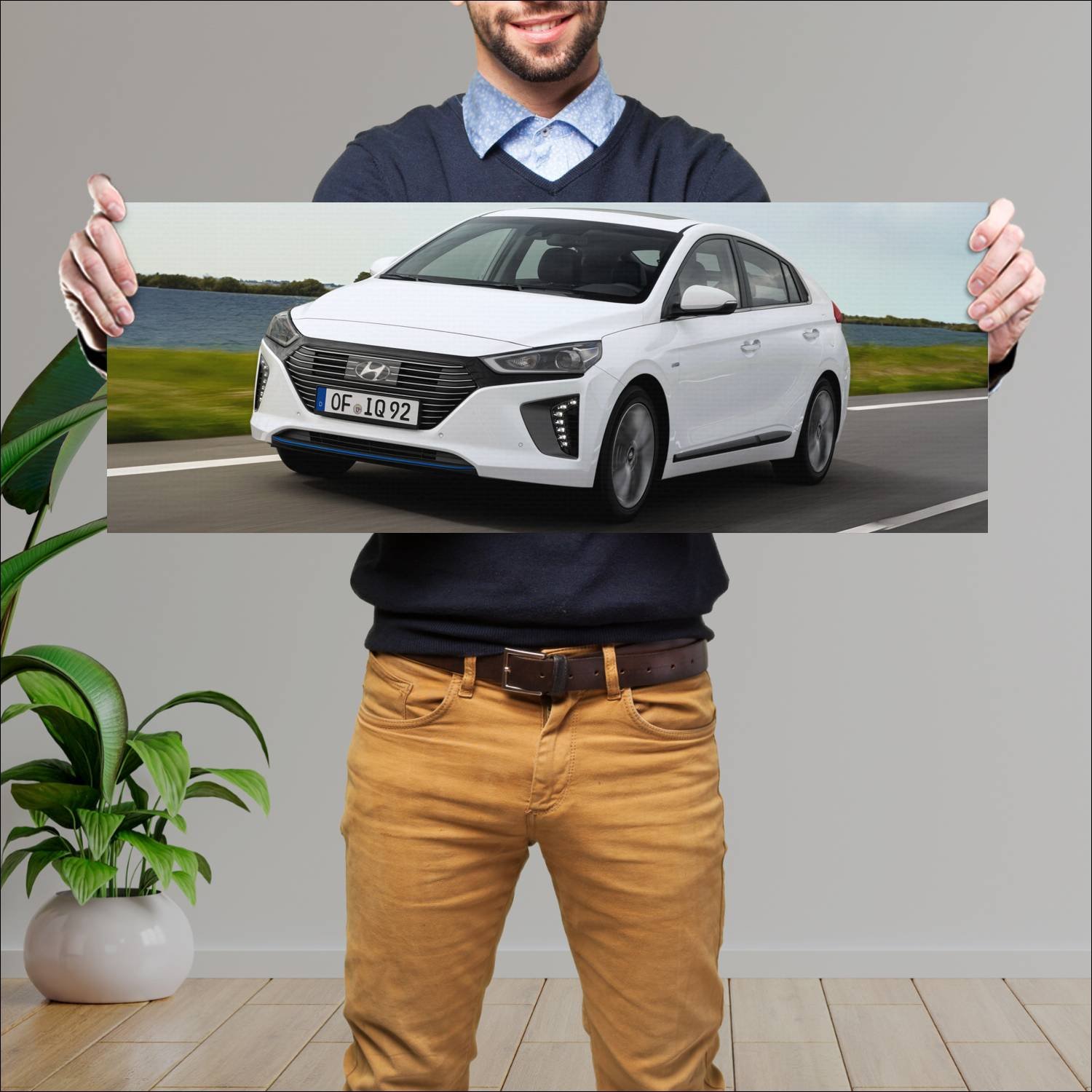 Cuadro grande 30x80cm 2016 hyundai ioniq hybrid 58 84 Hyundai