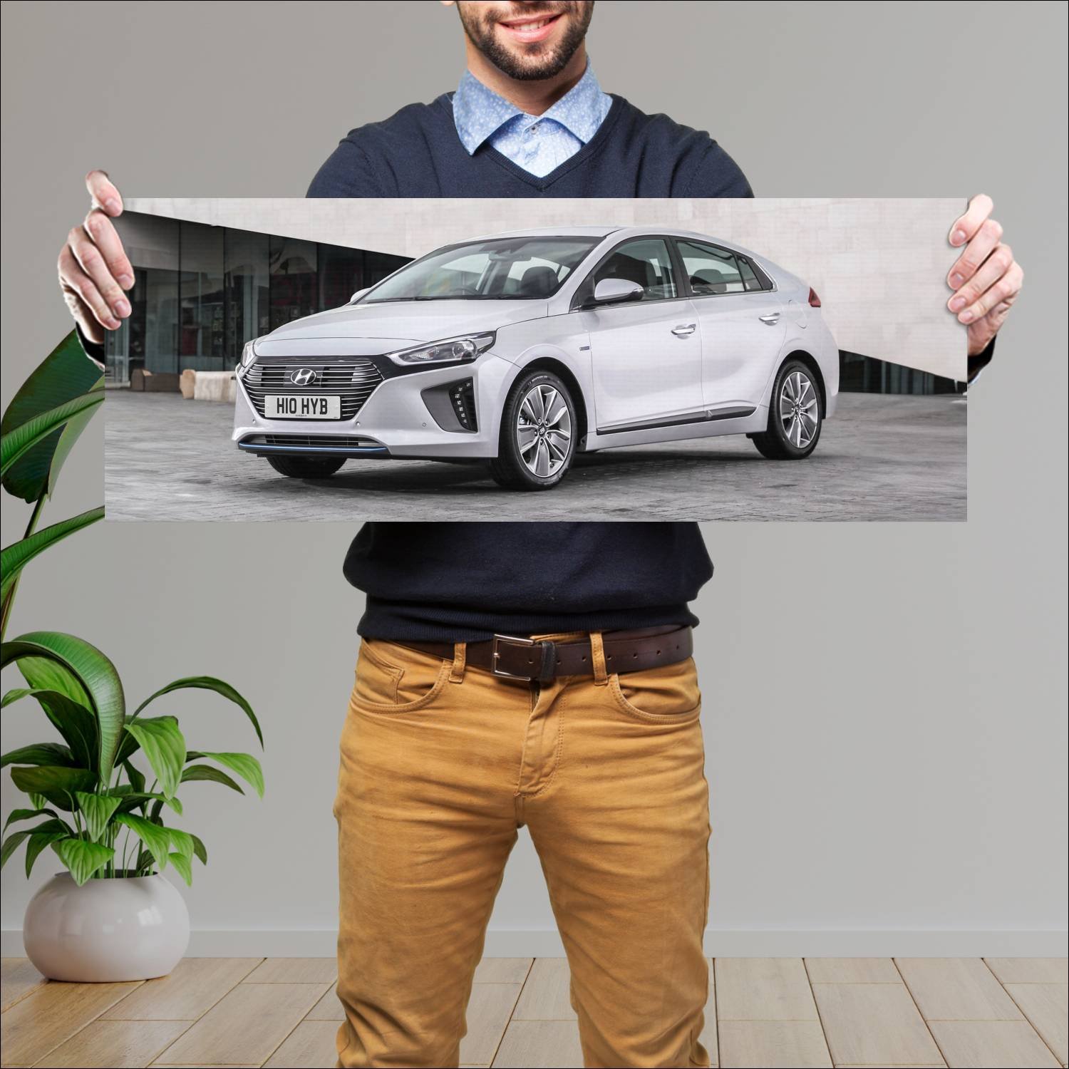 Cuadro grande 30x80cm 2016 hyundai ioniq hybrid uk 85 Hyundai